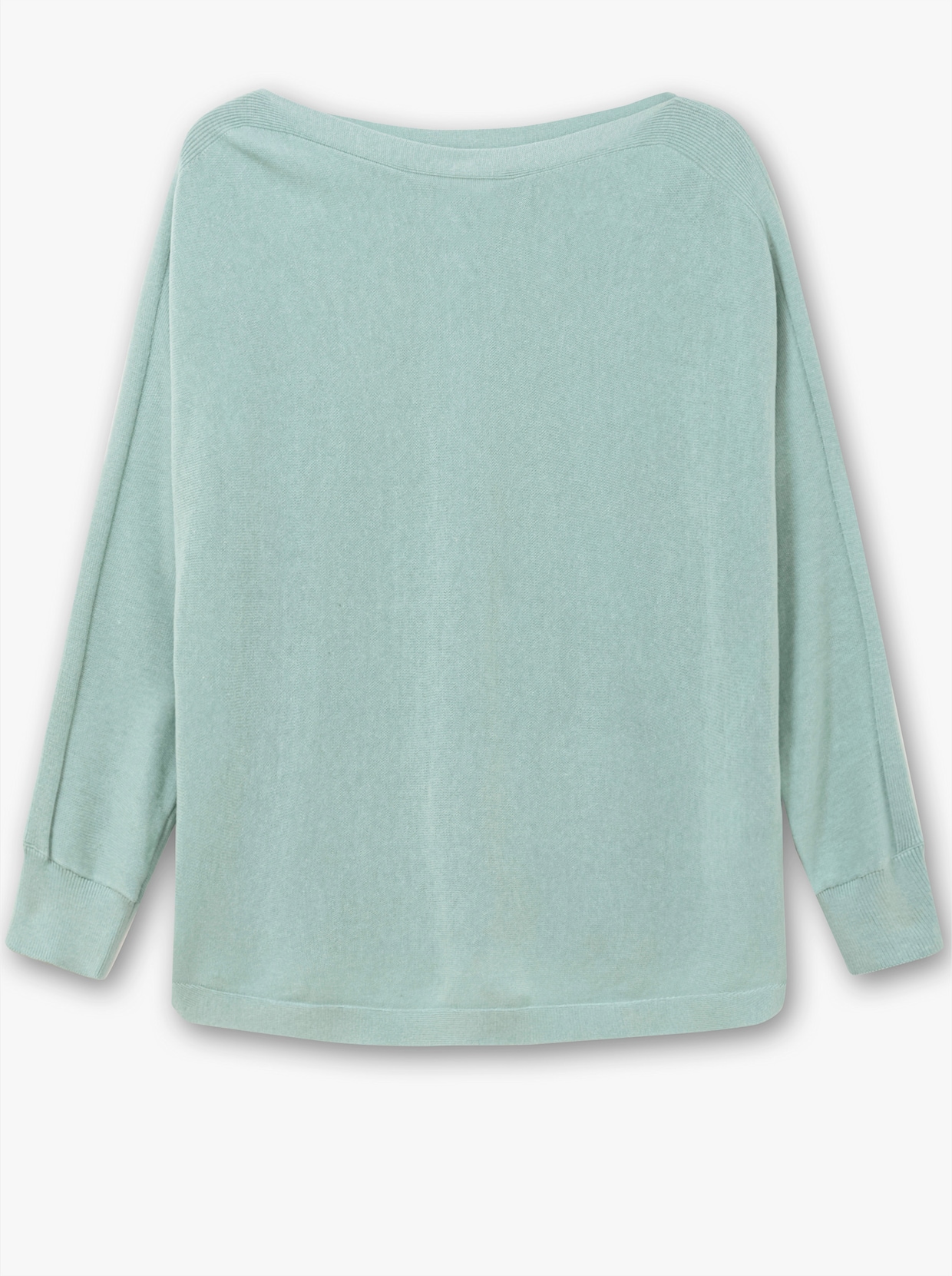 Langarm-Pullover in Jersey-Strick - kalkmint