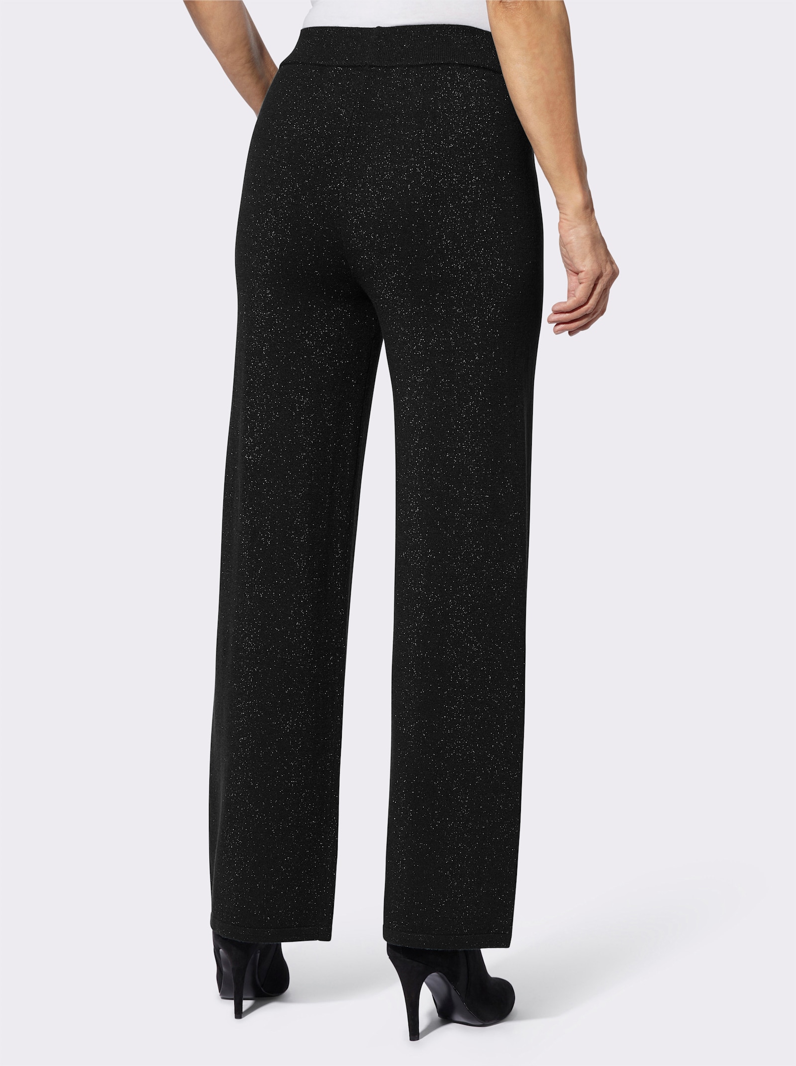 Strickhose mit Glanzgarn - schwarz
