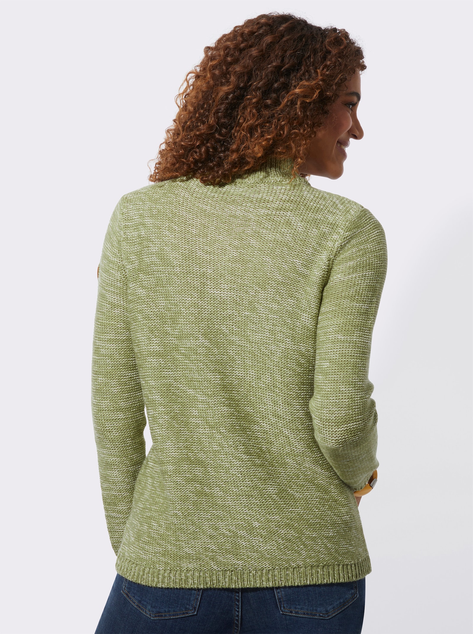 Troyer mit gerippten Abschlüssen - schilf-meliert