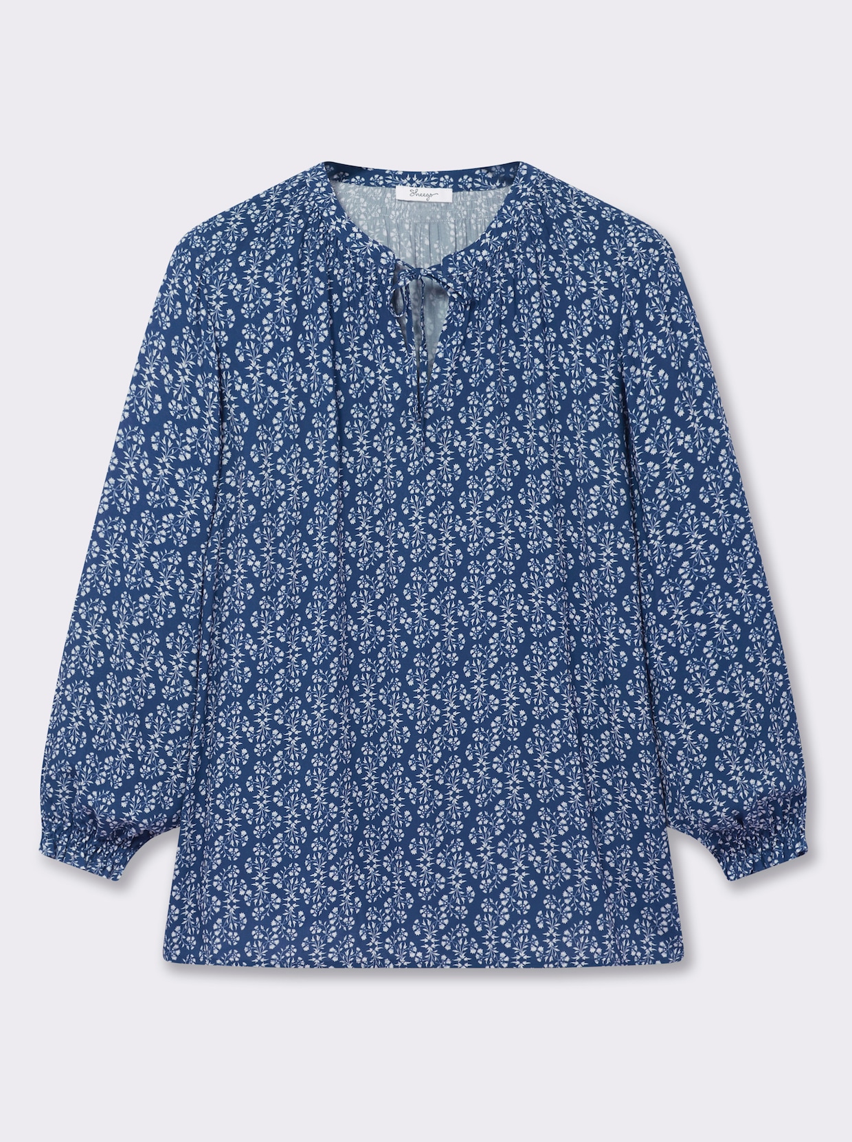sheego Tunika - jeansblau-gemustert