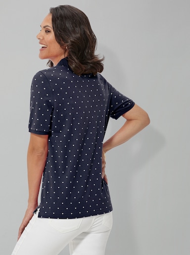 Poloshirt in Pünktchen-Dessin - marine-getupft