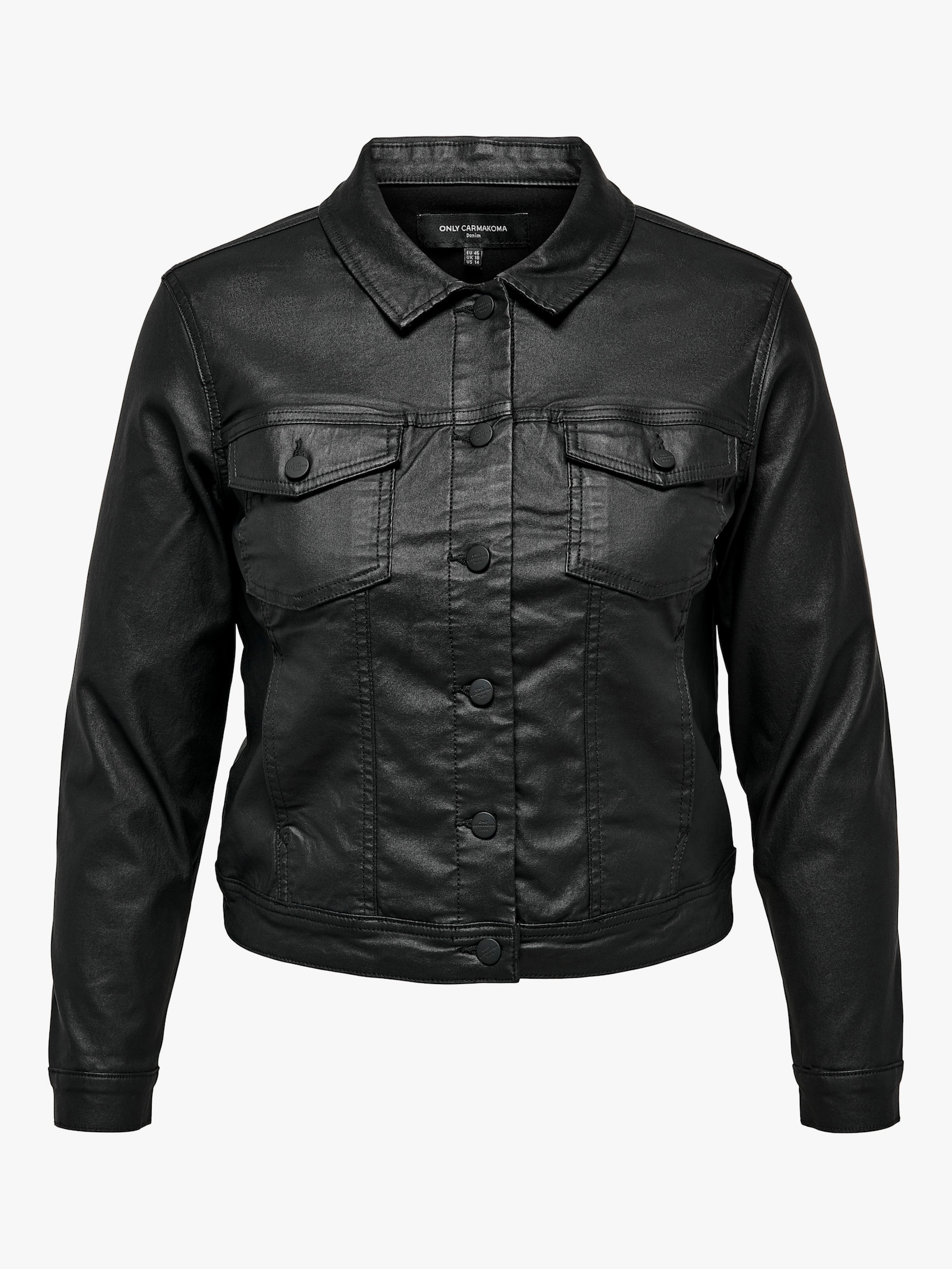 ONLY CARMAKOMA Lederimitatjacke - black detail:coated