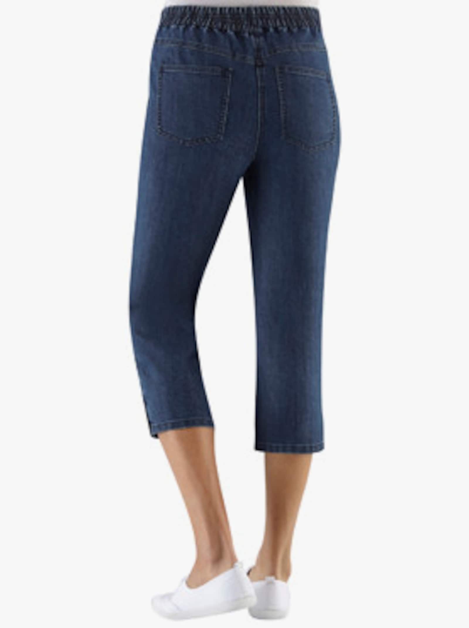 Caprijeans mit Nieten-Verzierung - blue-stone-washed