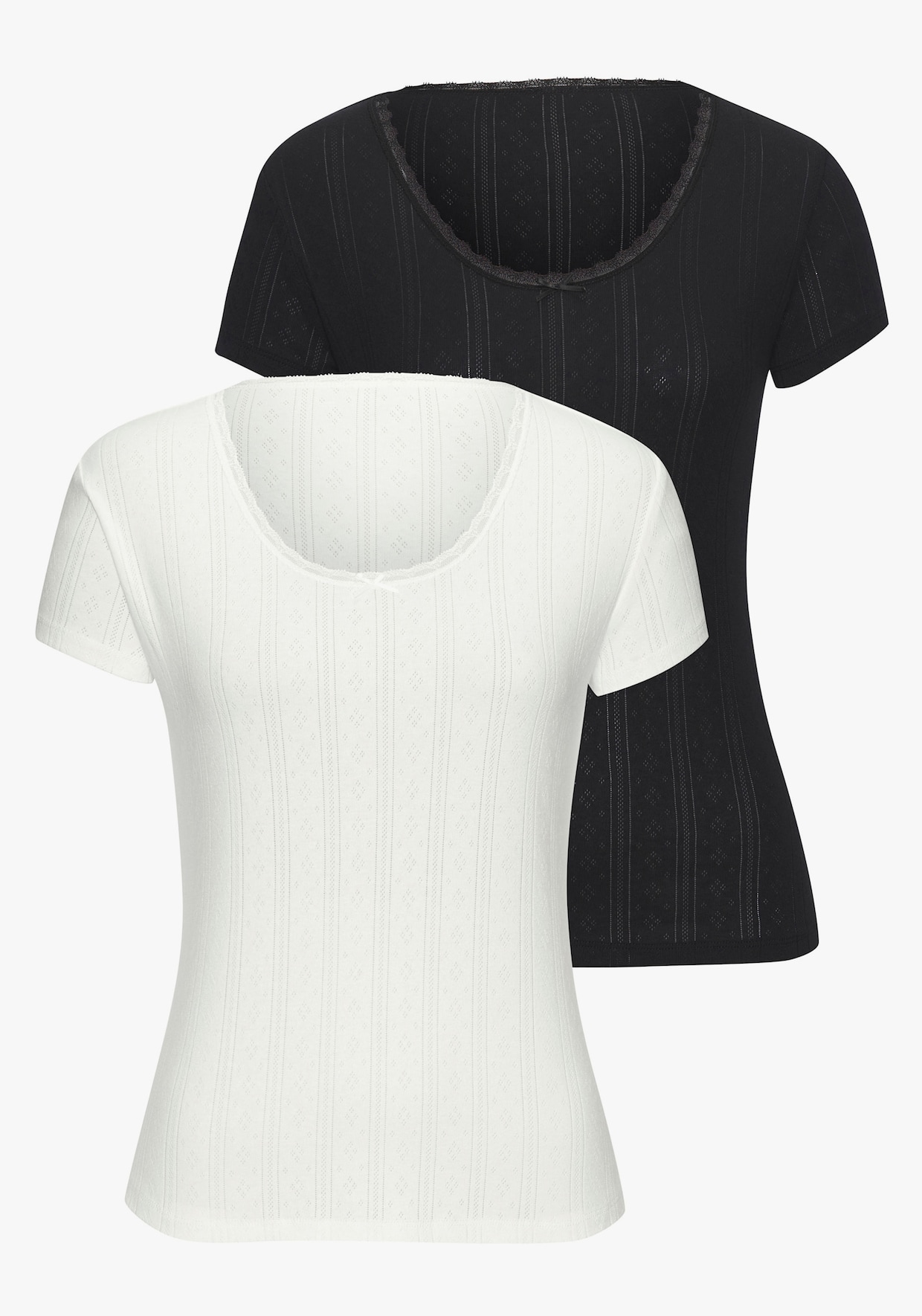 Vivance T-Shirt - schwarz, creme