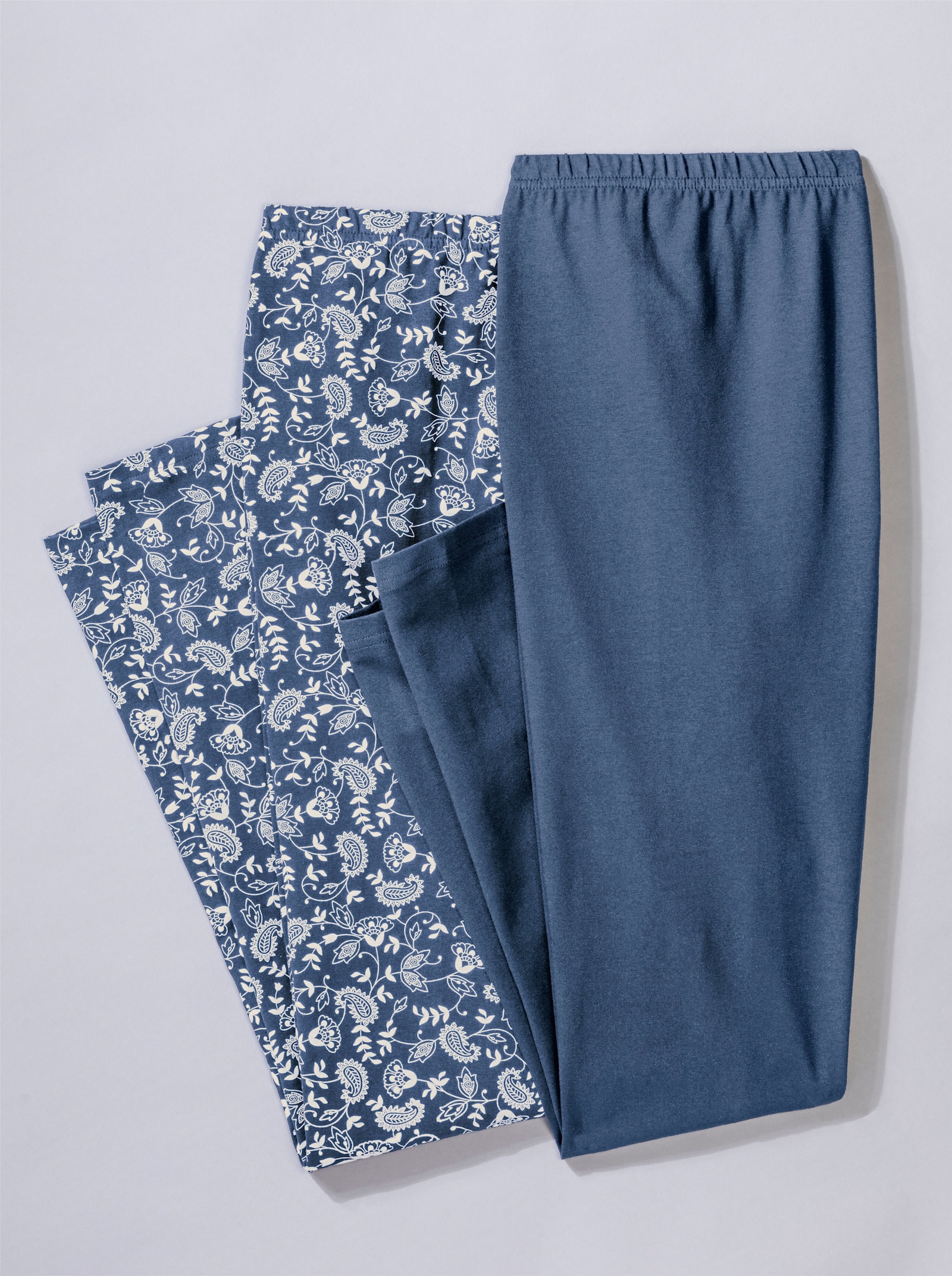 Leggings in Stretch-Qualität - marine + marine-bedruckt