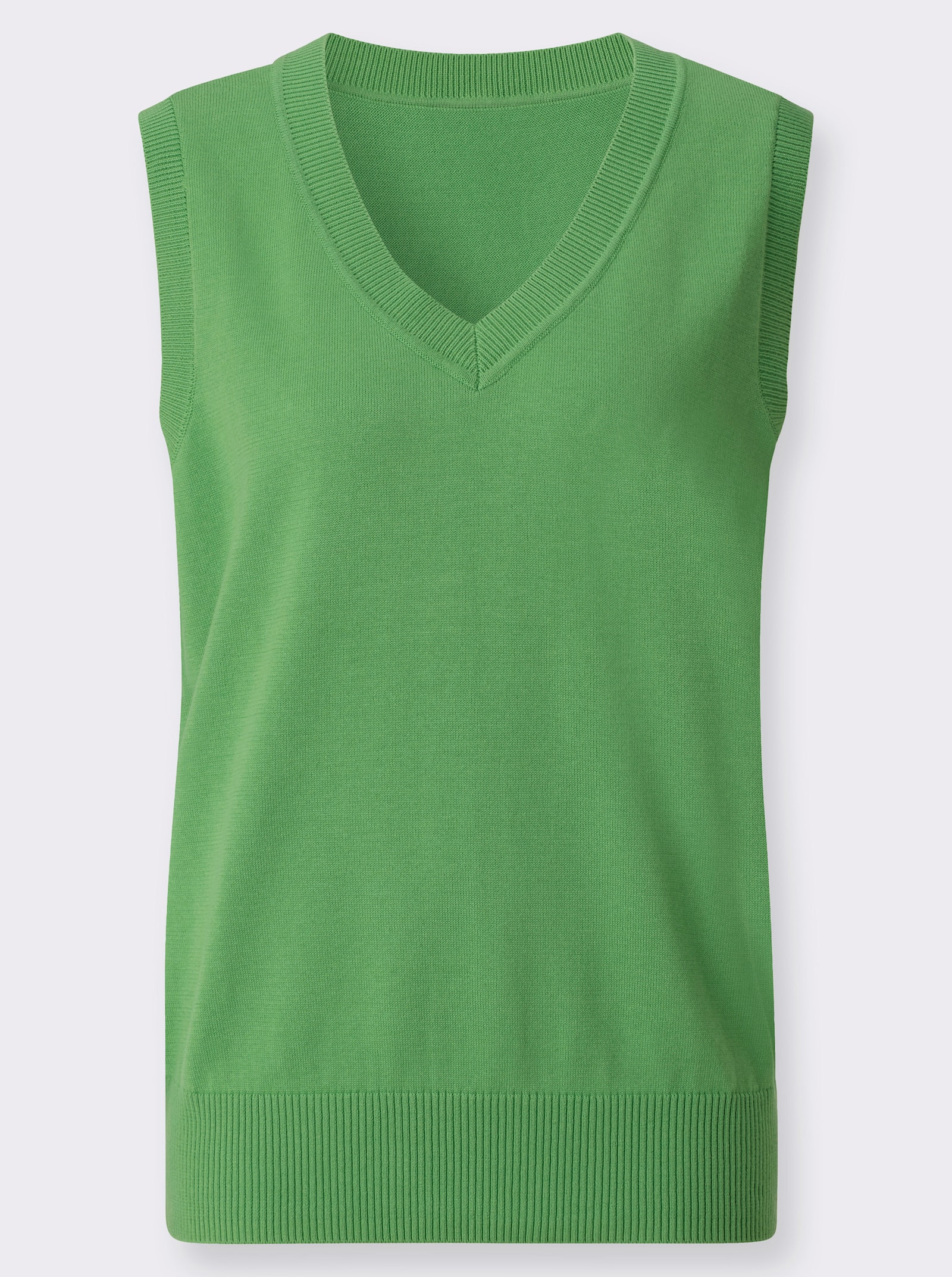 Pullunder mit gerippten Abschlüssen - apfel