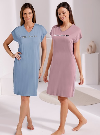 wäschepur Slaapshirts - mauve + bleu