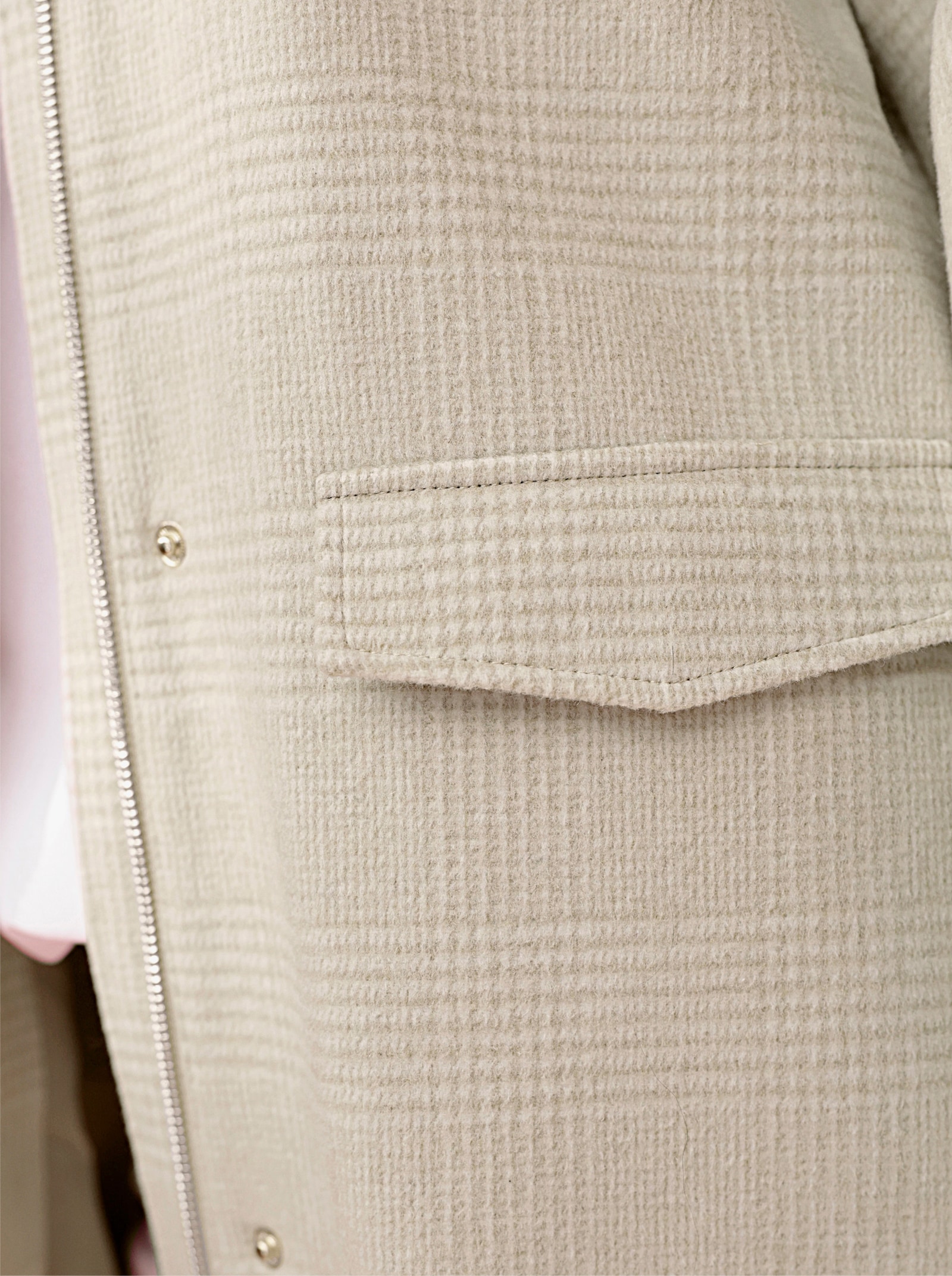 heine Kurzmantel mit Gehschlitz hinten - beige-champagner-meliert