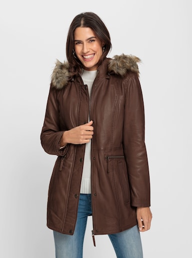 Leder-Jacke - cognac