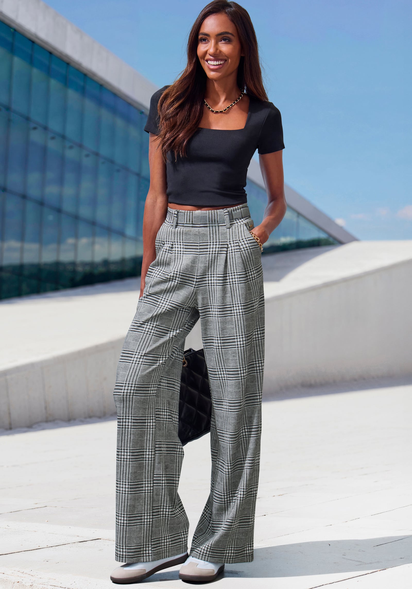 LASCANA Schlupfhose - glencheck- karo