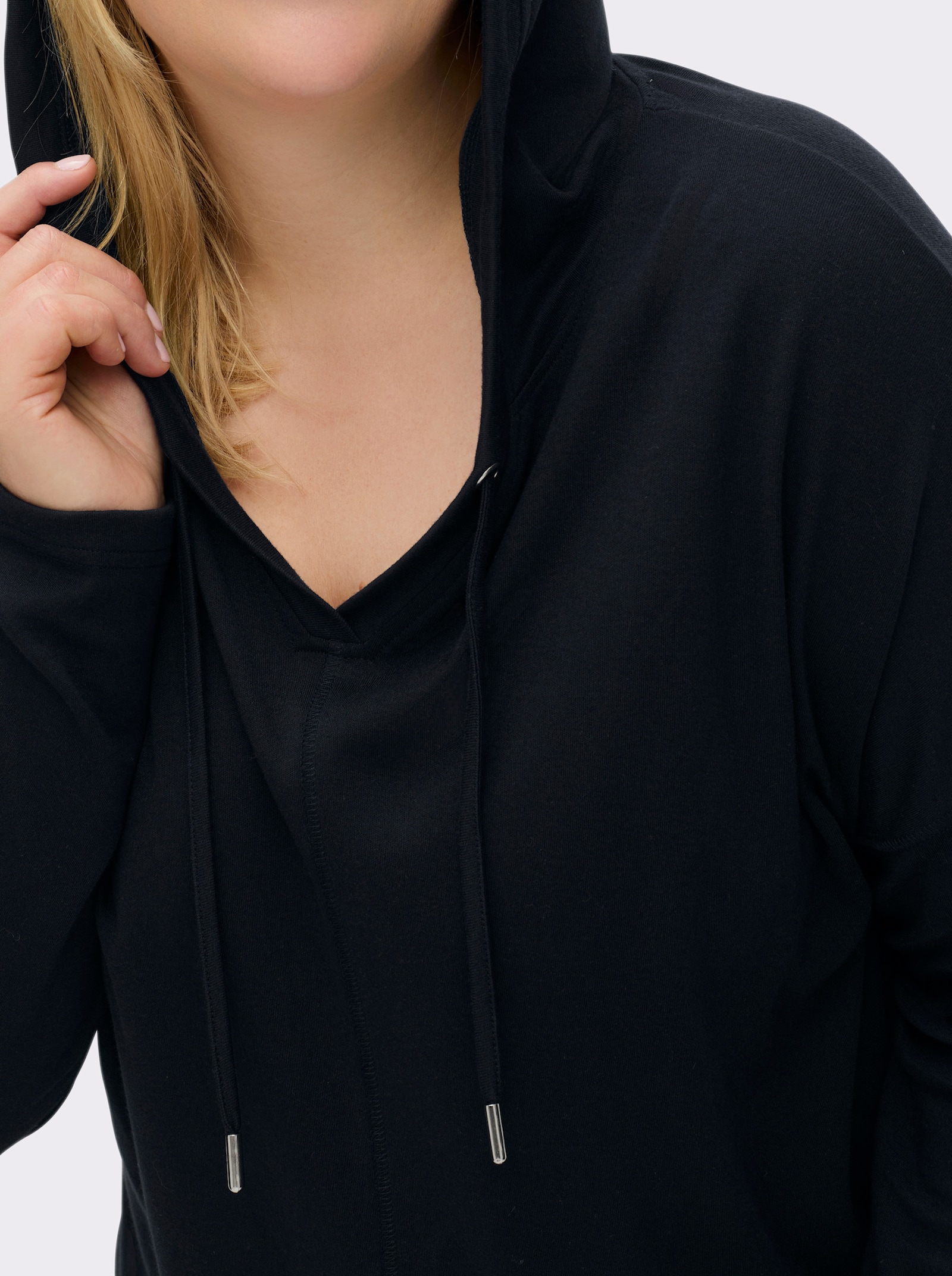 sheego Sweatshirt in A-Linie - tiefblau