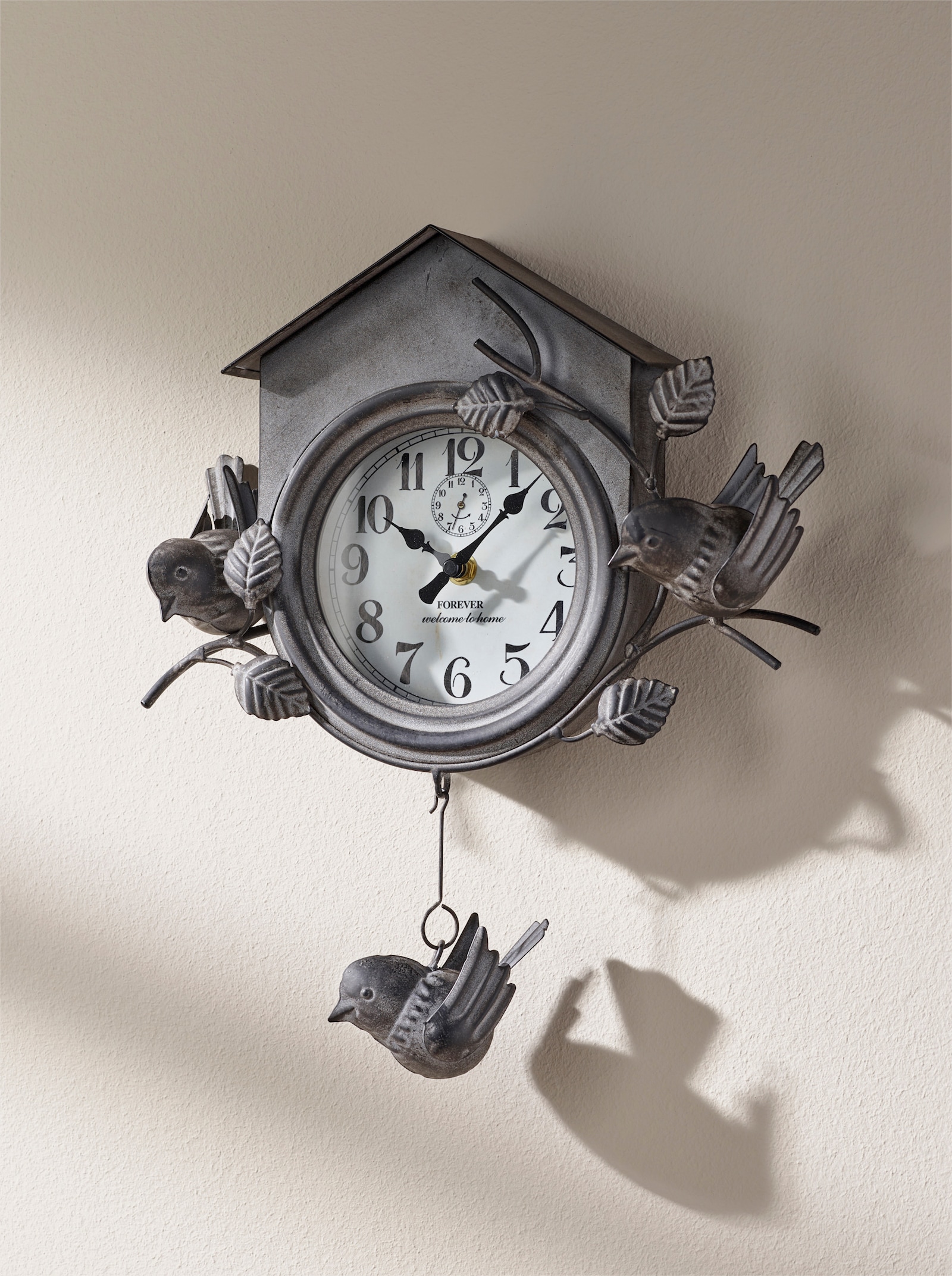 heine home Wanduhr - dunkelgrau