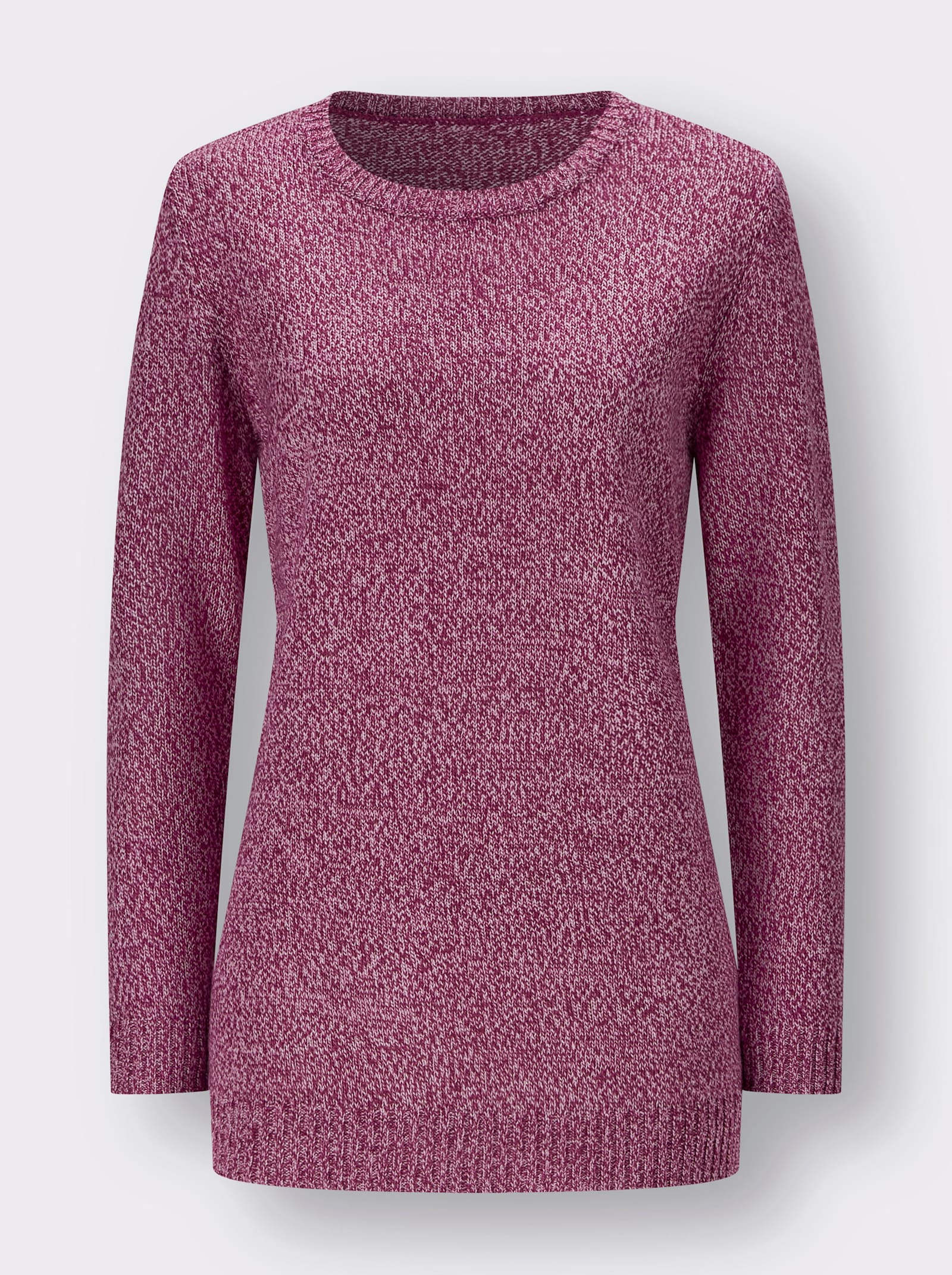 Longpullover aus Melange-Garn - malve-meliert