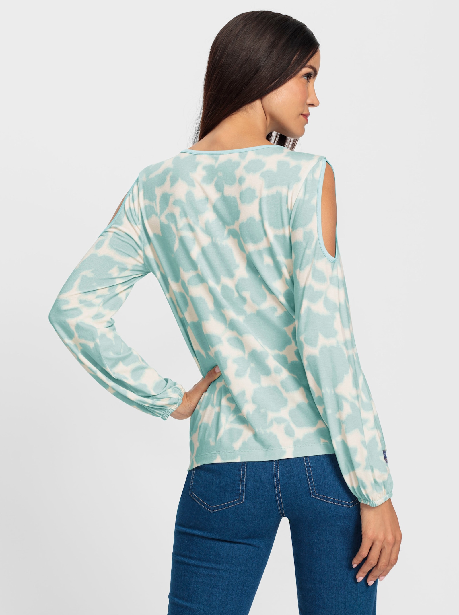 heine Shirt met print en cut-outs - mint/champagne bedrukt