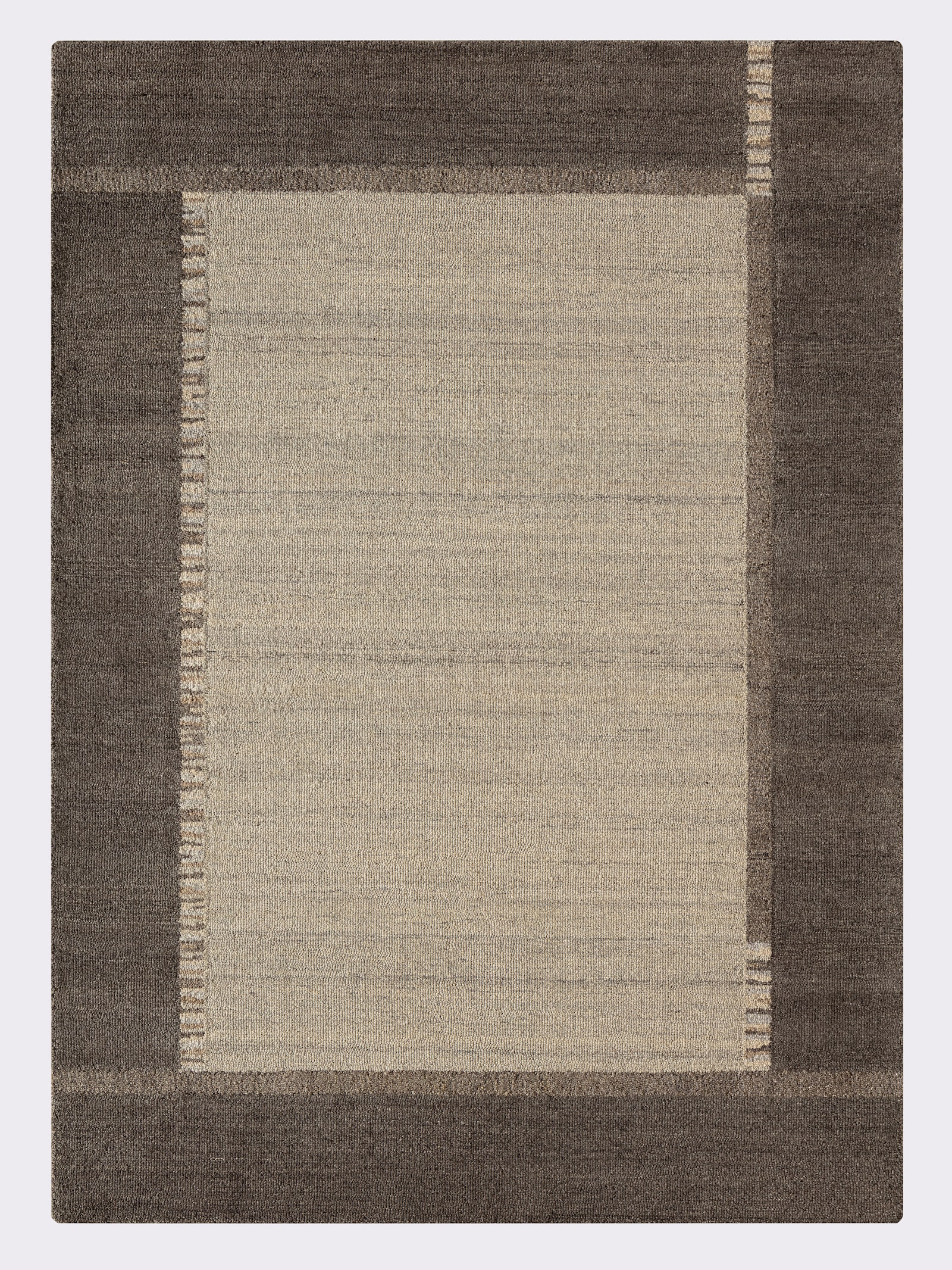Teppich aus Schurwolle, handgewebt - sand-taupe