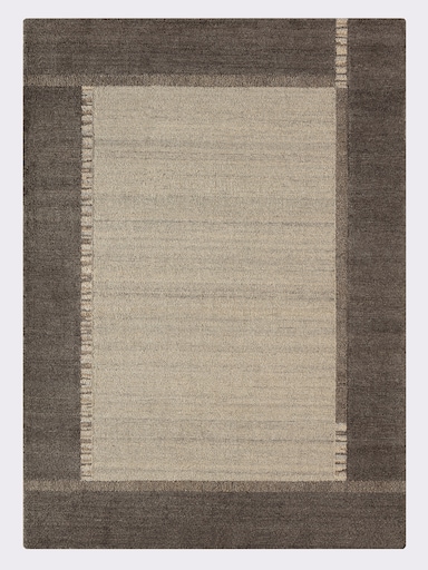 Teppich aus Schurwolle, handgewebt - sand-taupe