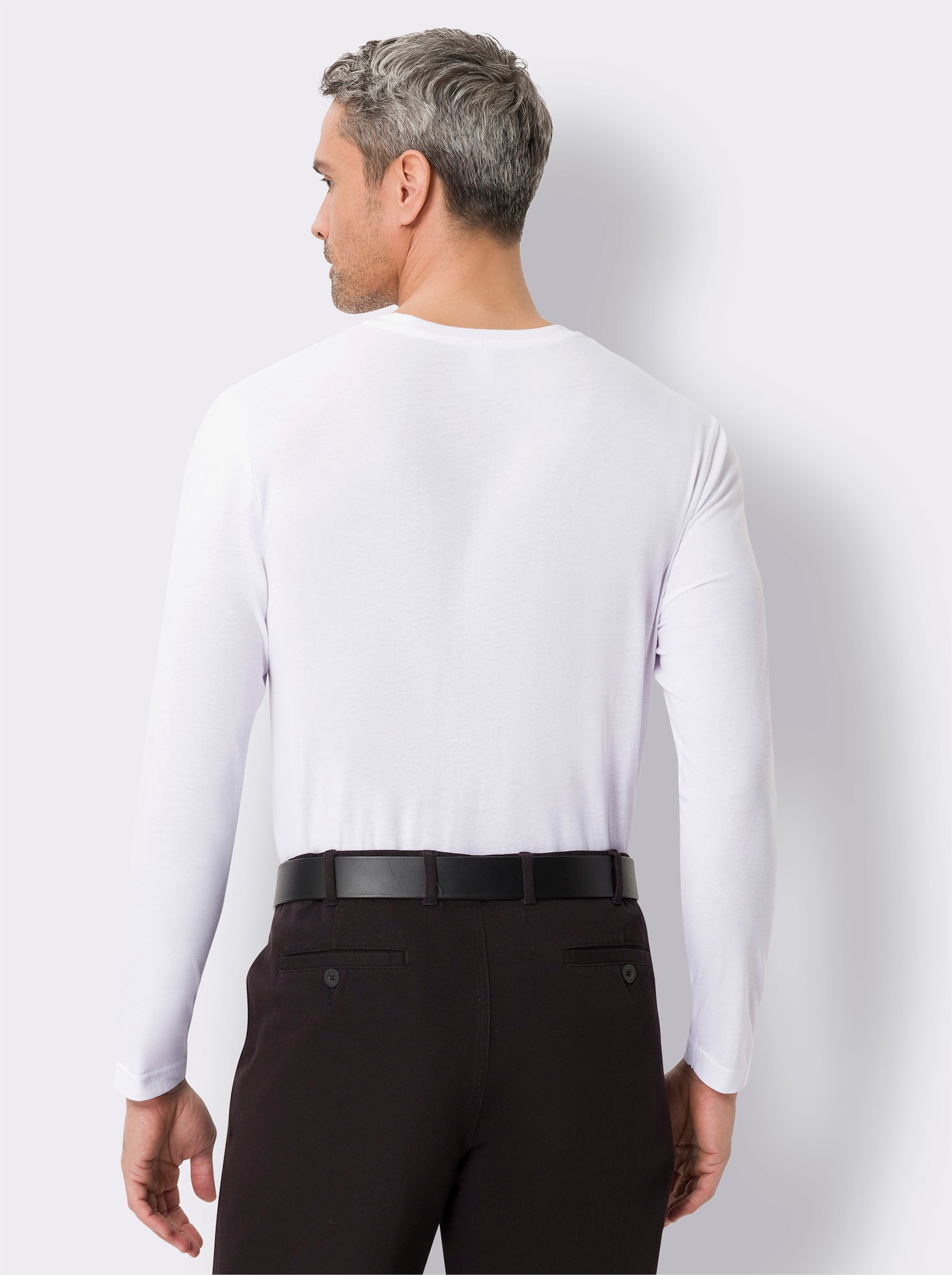 Shirt met lange mouwen en knoopsluiting - wit