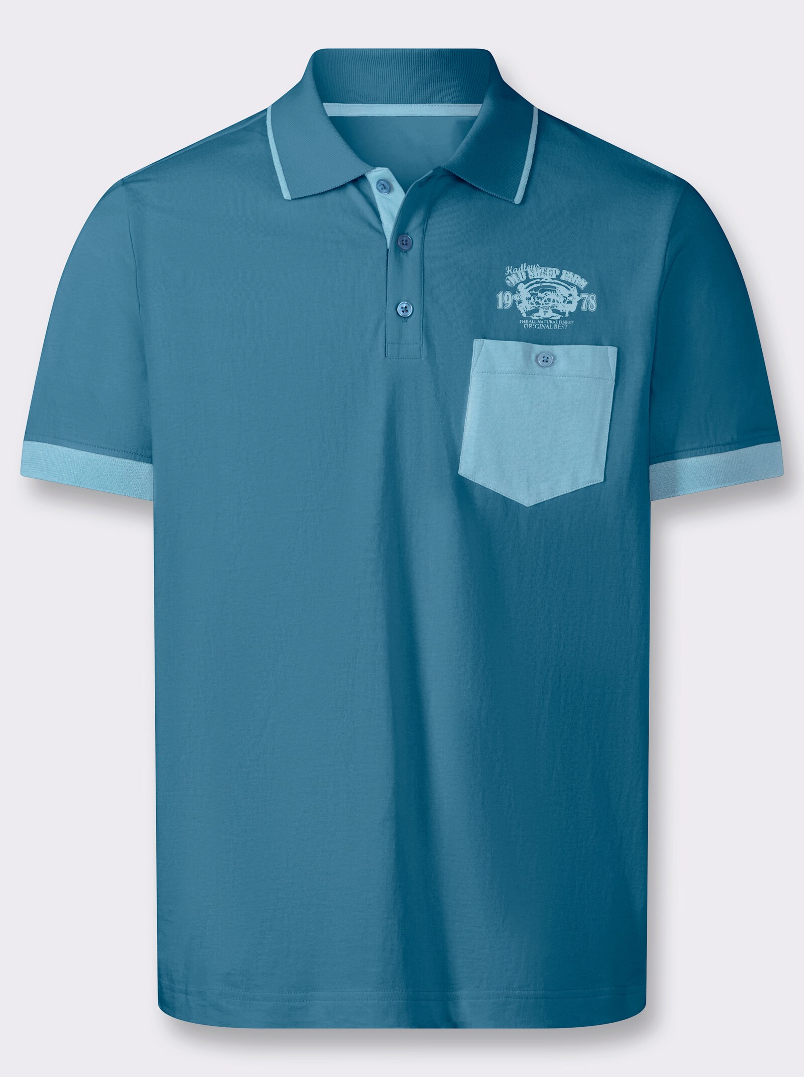 Poloshirt mit kontrastfarbigen Details - topas