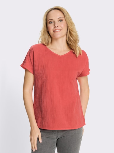 Schlupfbluse in Musselin-Qualität - grapefruit