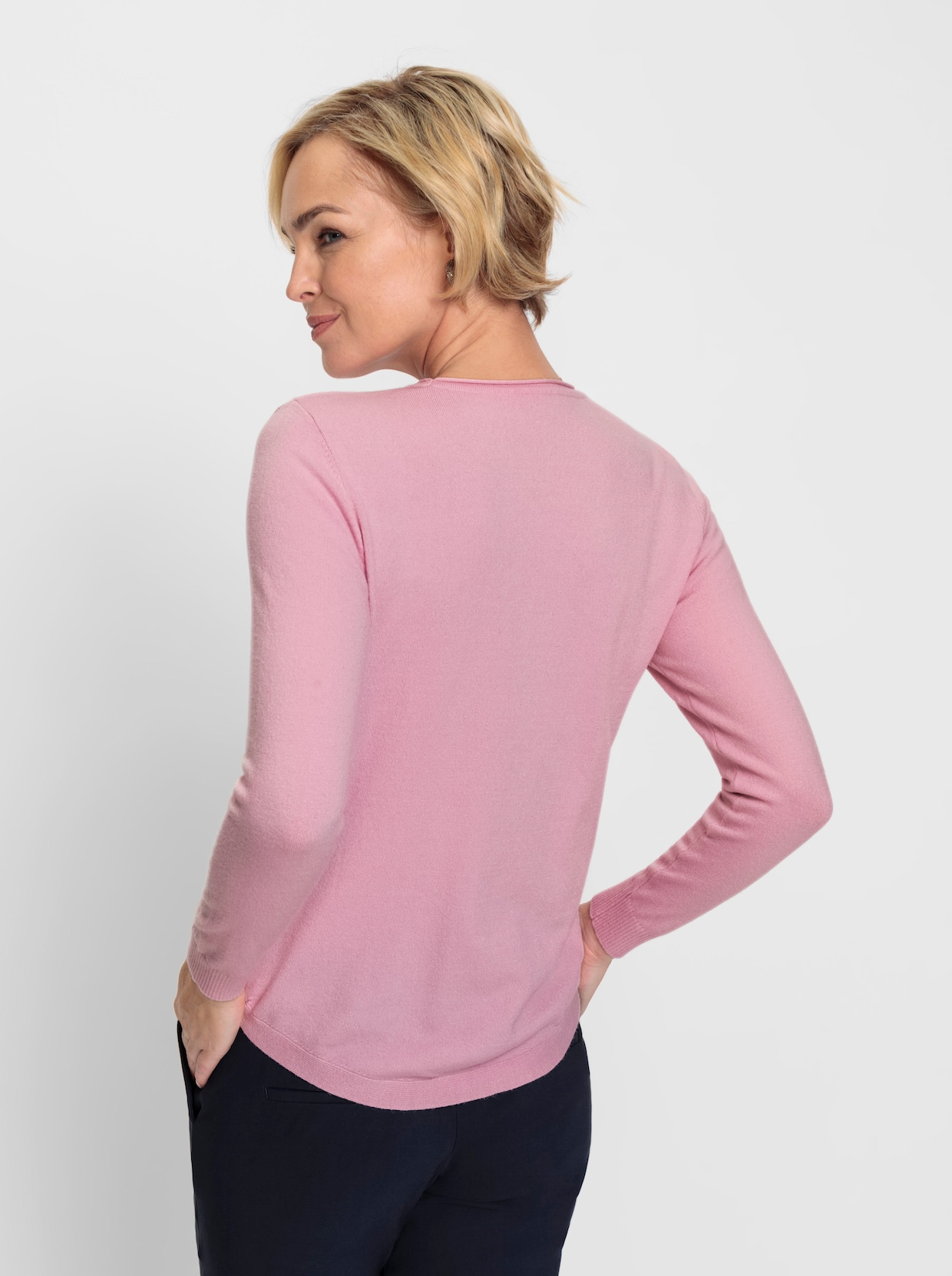 Langarm-Pullover - rosé