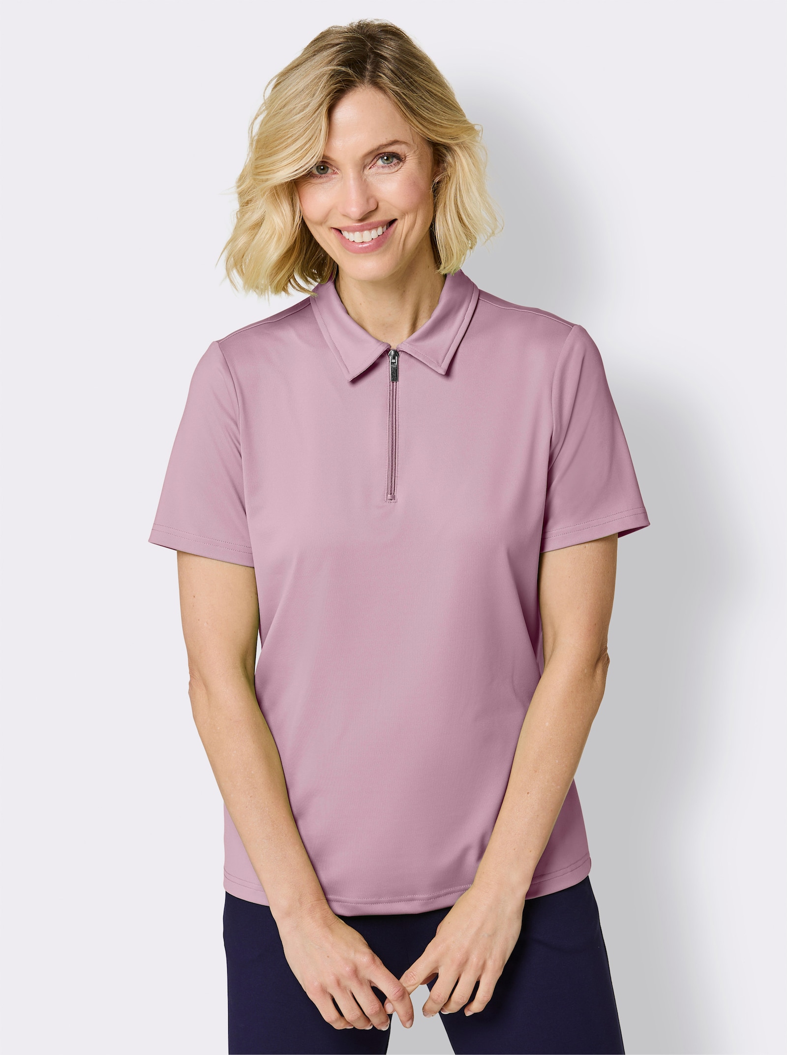 Funktionsshirt mit Reißverschluss - mauve