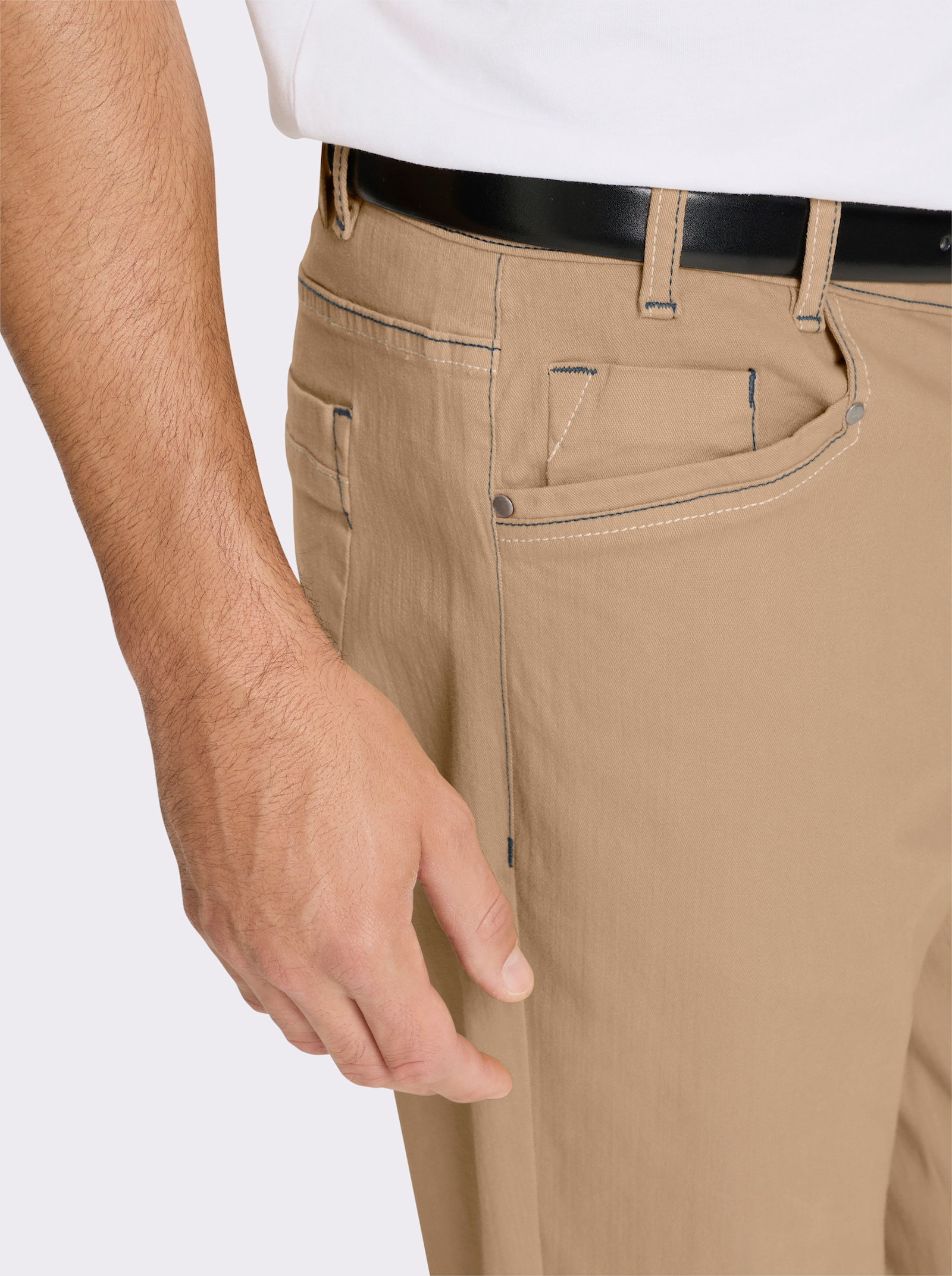 Marco Donati 5-Pocket-Jeans aus Baumwoll-Stretch - camel