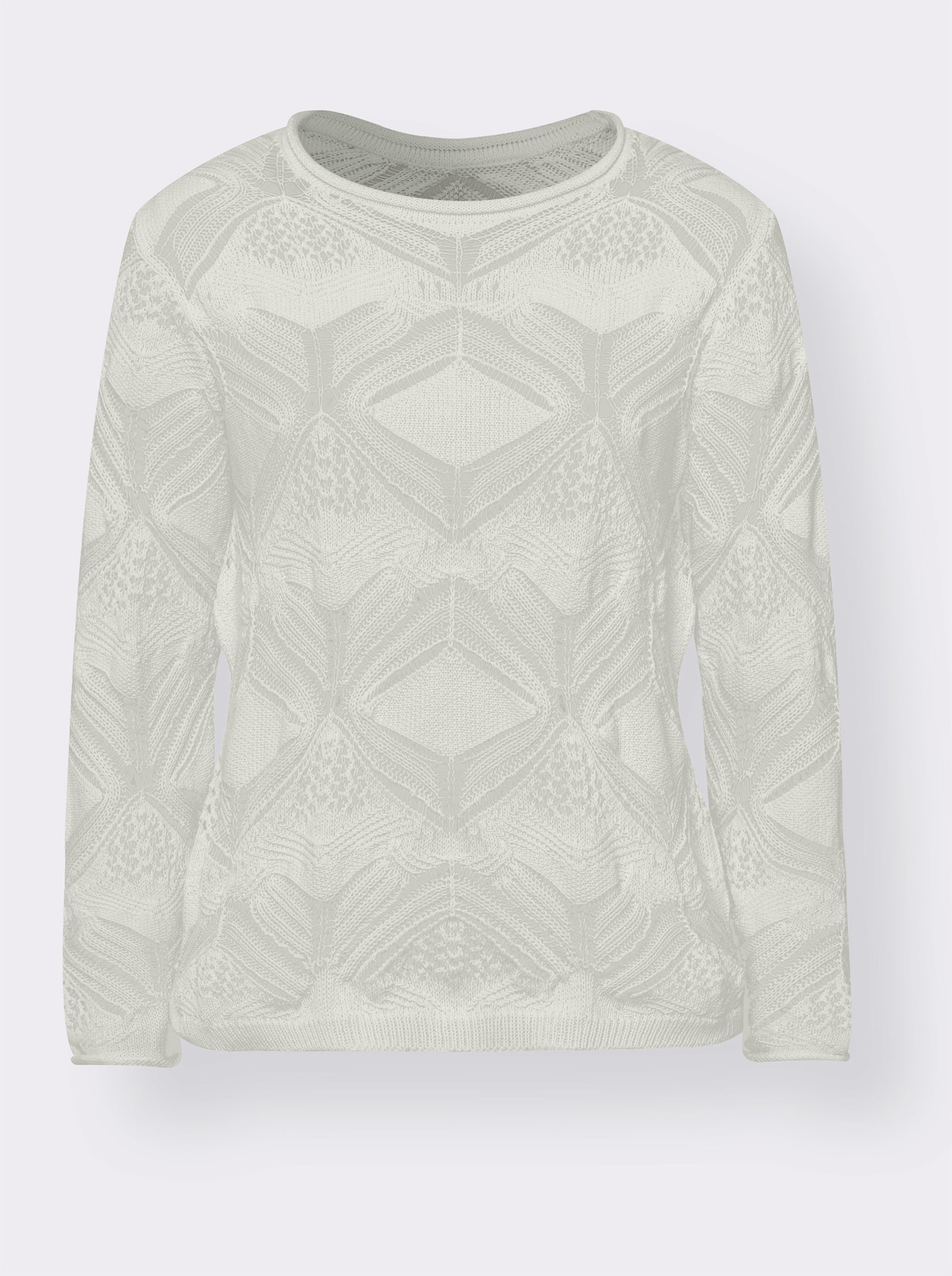 heine Pullover van tricot met transparante delen - ecru