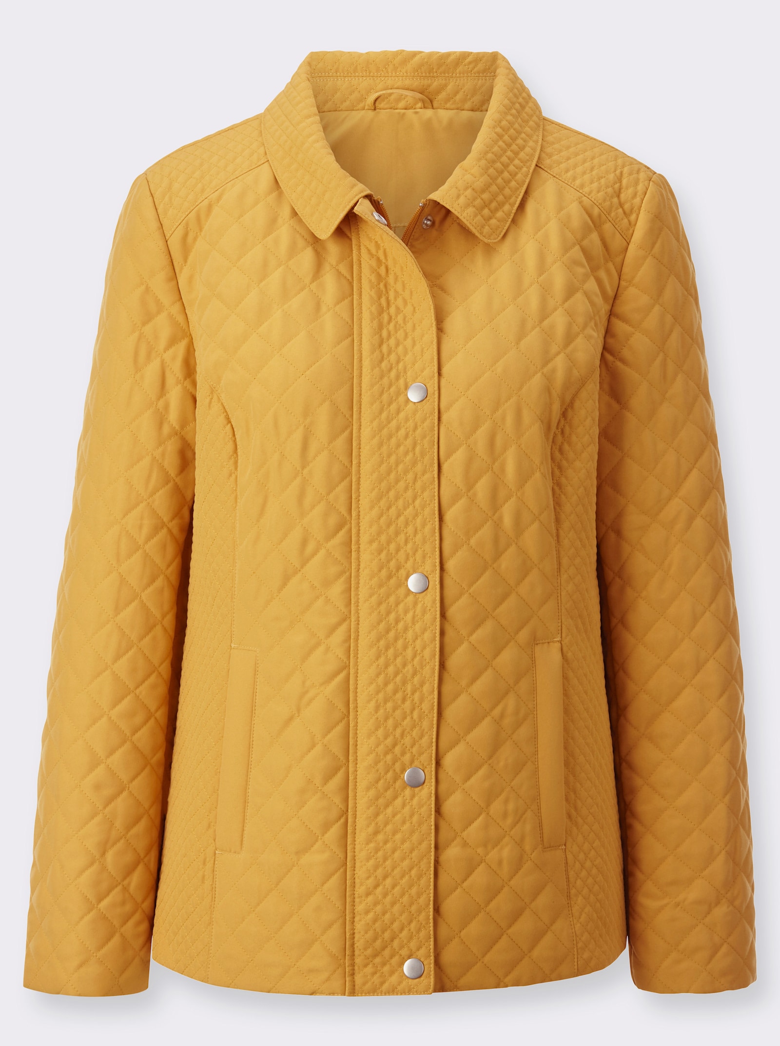 Steppjacke im Rauten-Dessin - ocker