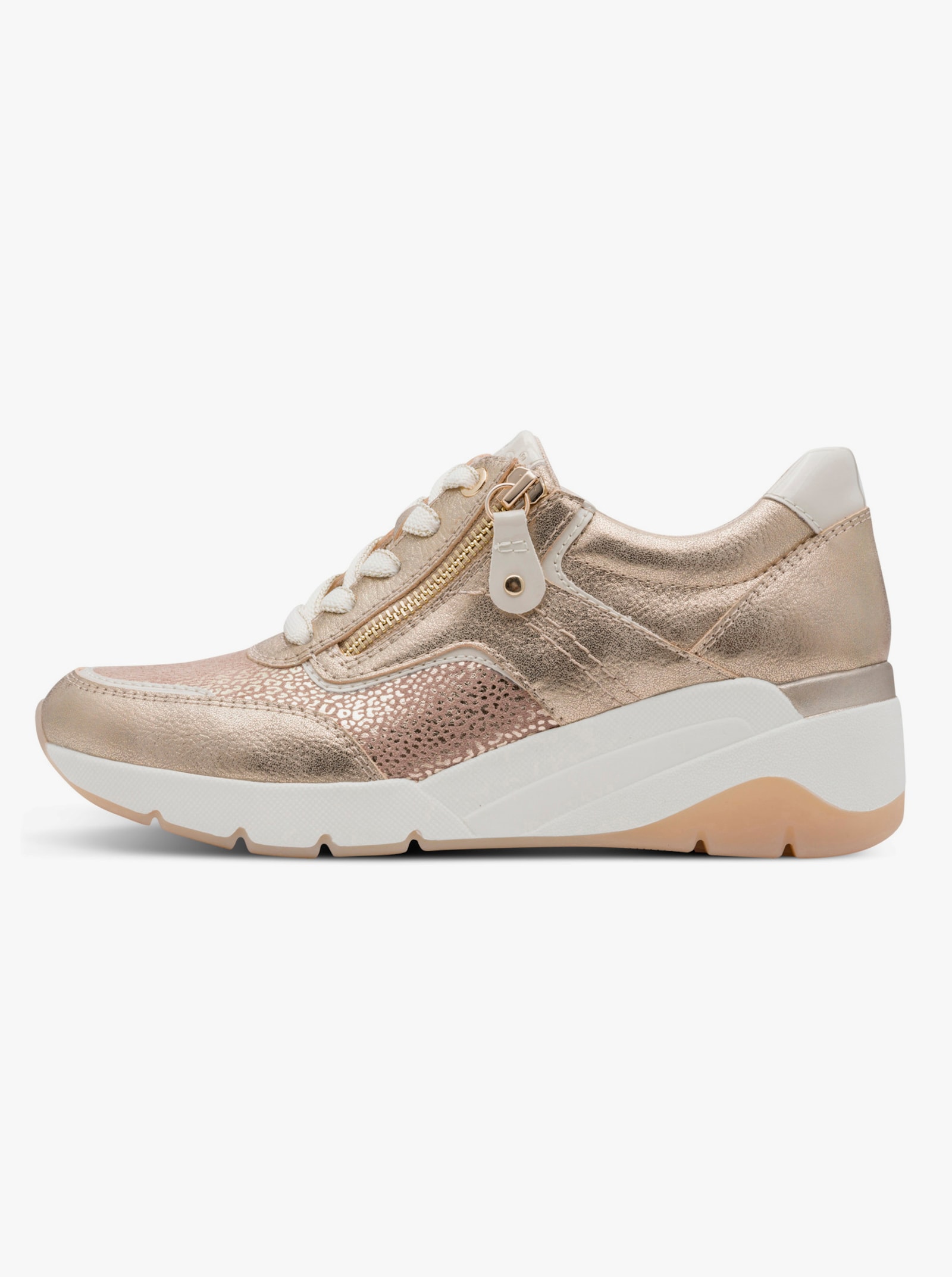 Jana Sneaker im Materialmix - goldfarben