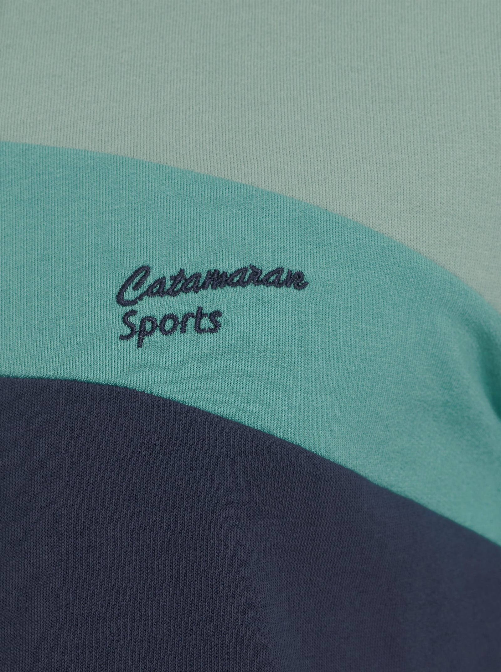 Catamaran Sports Sweatshirt mit weitenregulierbarem Kragen - marine-kalkmint