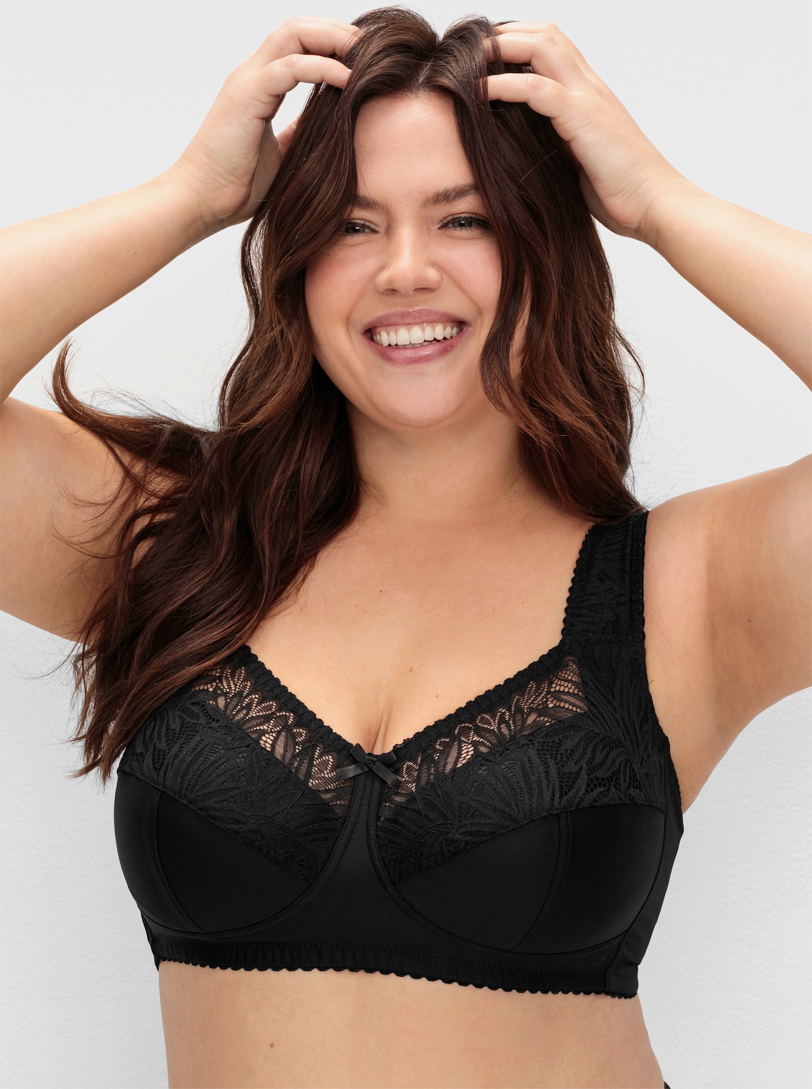 sheego Entlastungs-BH ohne Bügel - schwarz