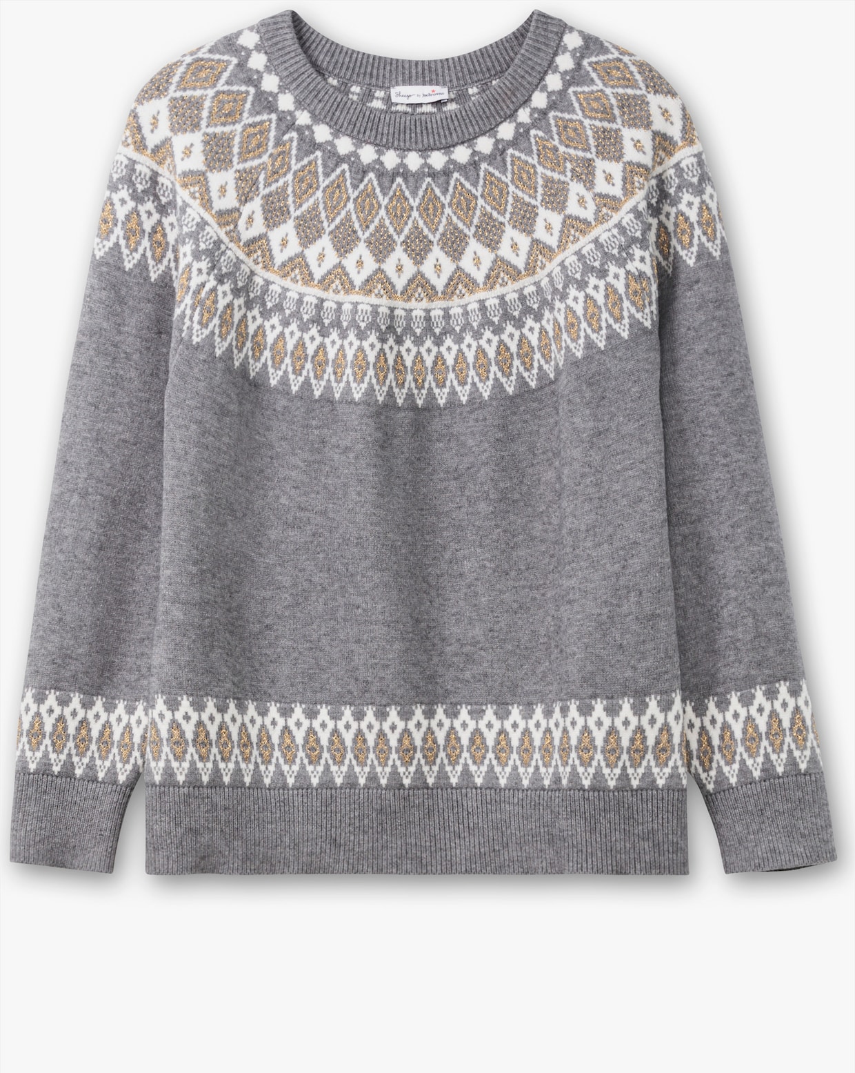 sheego by Joe Browns Jacquard-Pullover - grau meliert