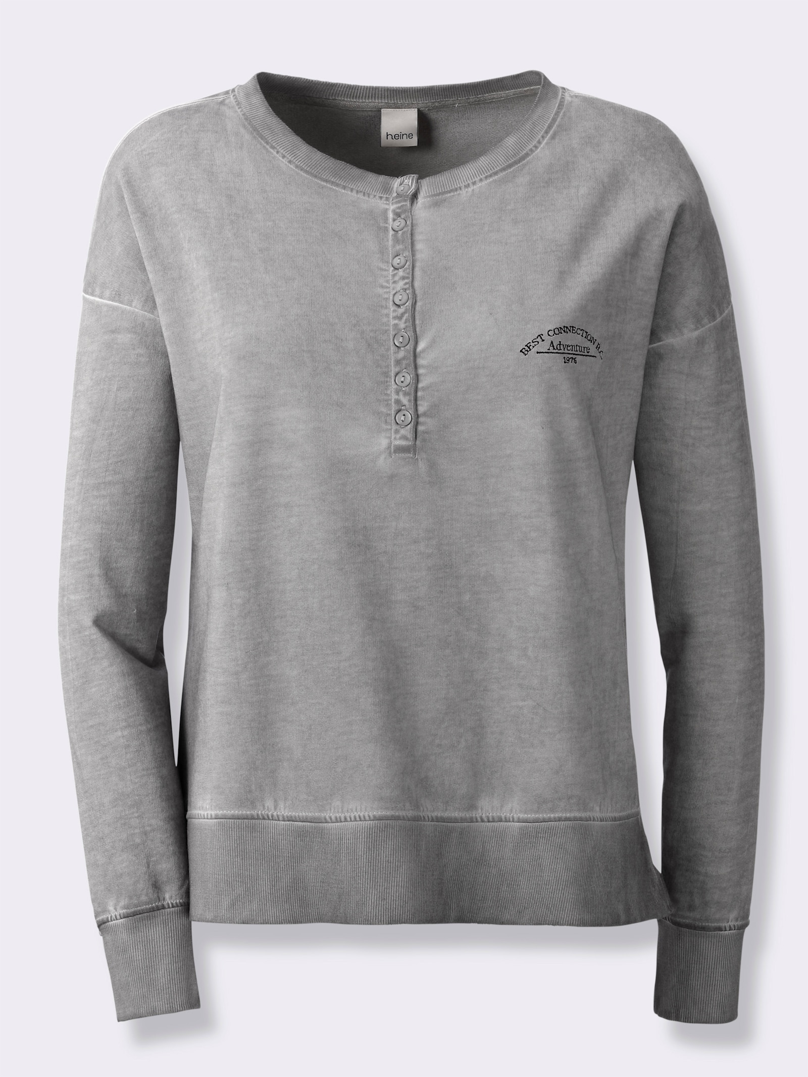 heine Sweatshirt mit Oil-dyed-Waschung - steingrau