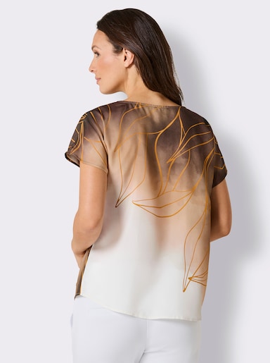 CREATION L PREMIUM Druckbluse - sand-goldfarben-bedruckt