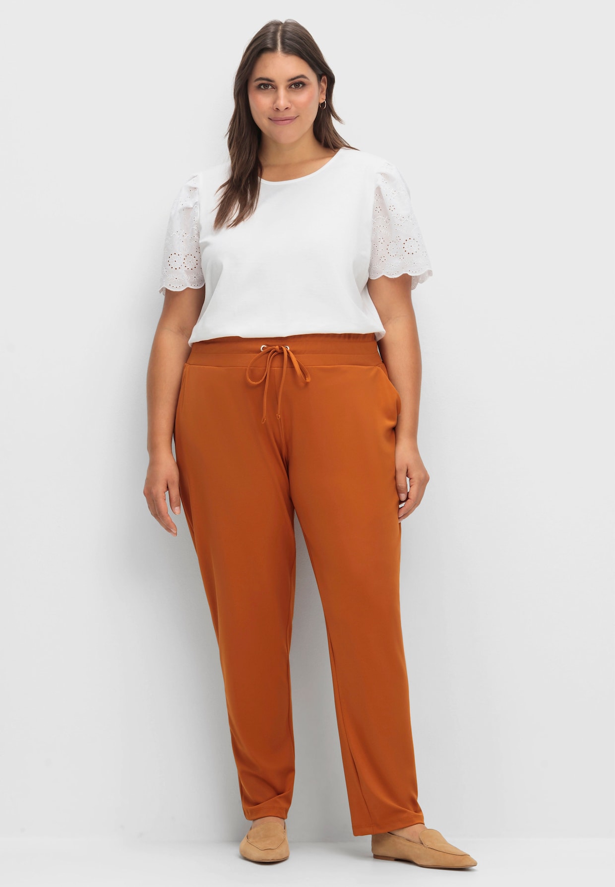 Schlupfhose in Stretch-Qualität - cognac