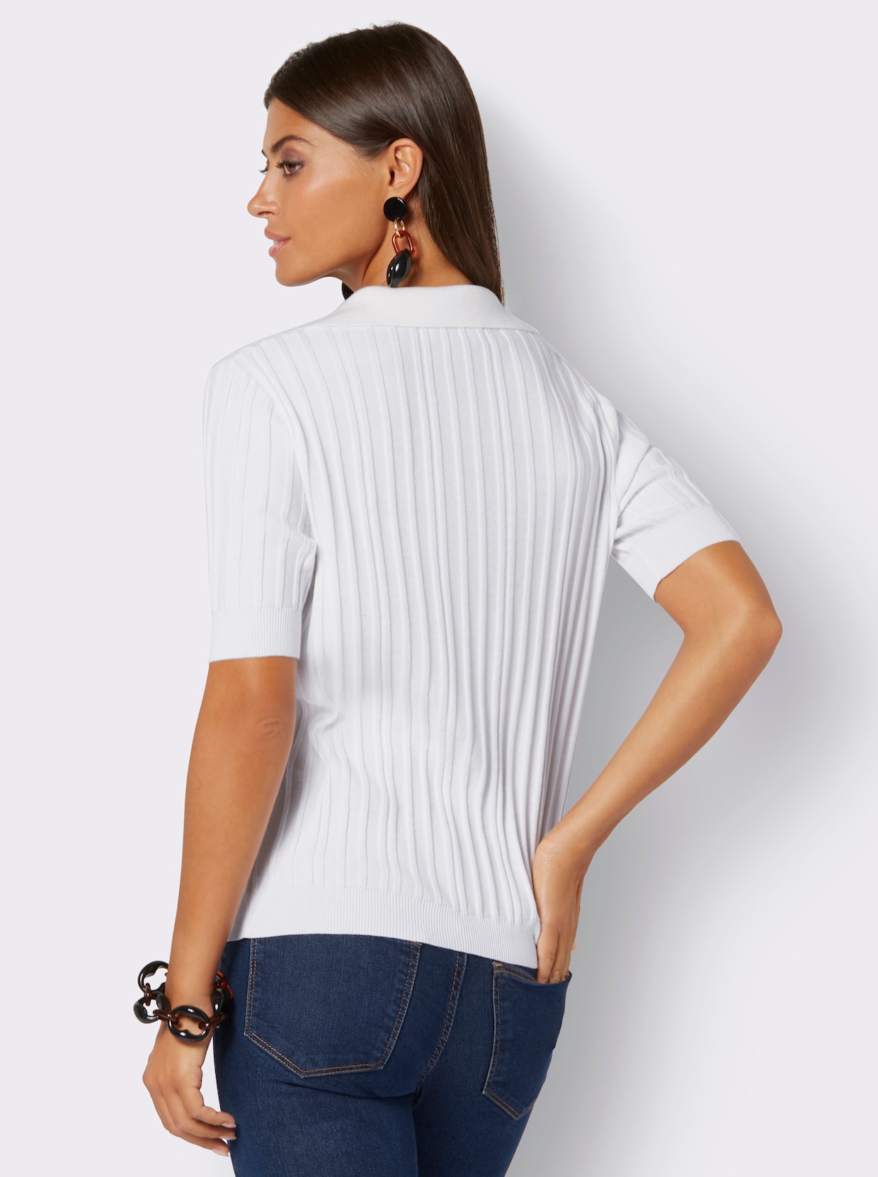 Pullover met V-hals - wit