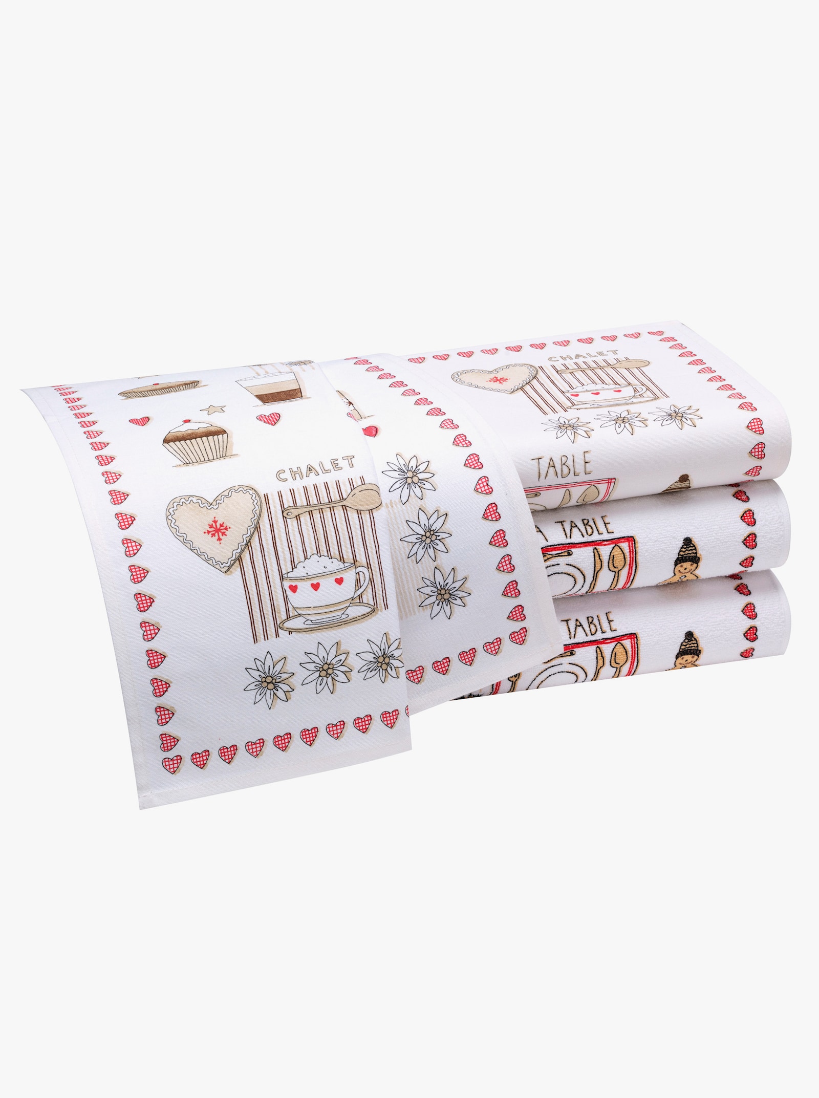 Geschirrtücher - ecru-beige-bedruckt