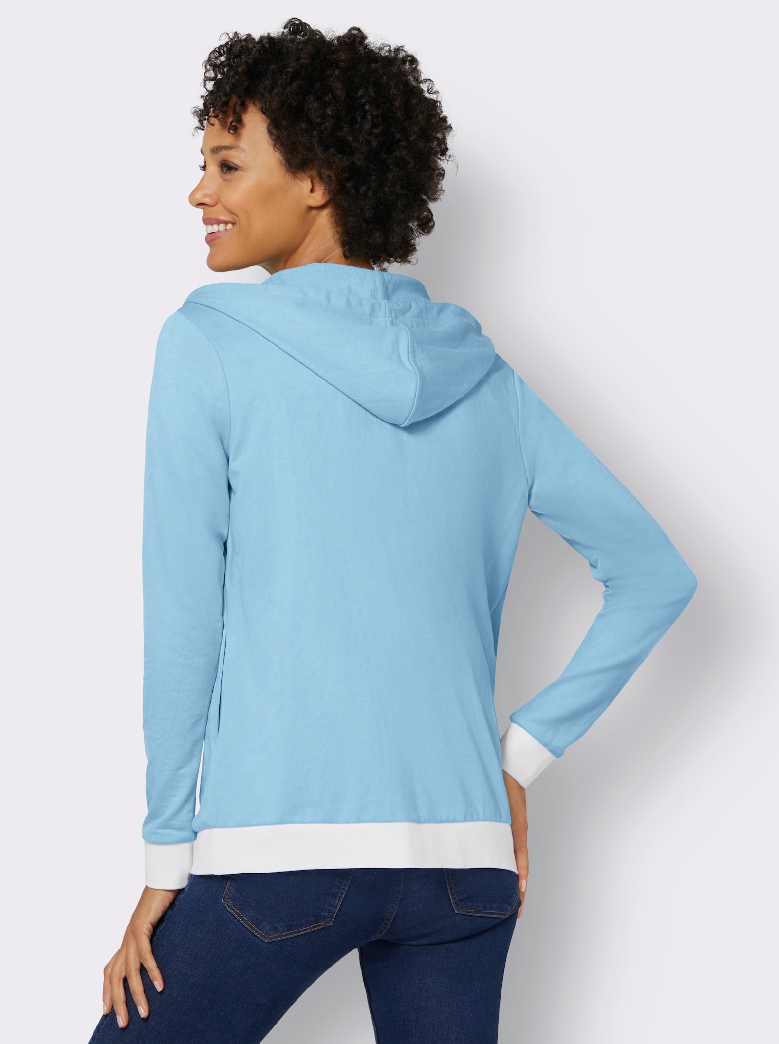 Shirtjacke mit Kontrast-Details - aqua