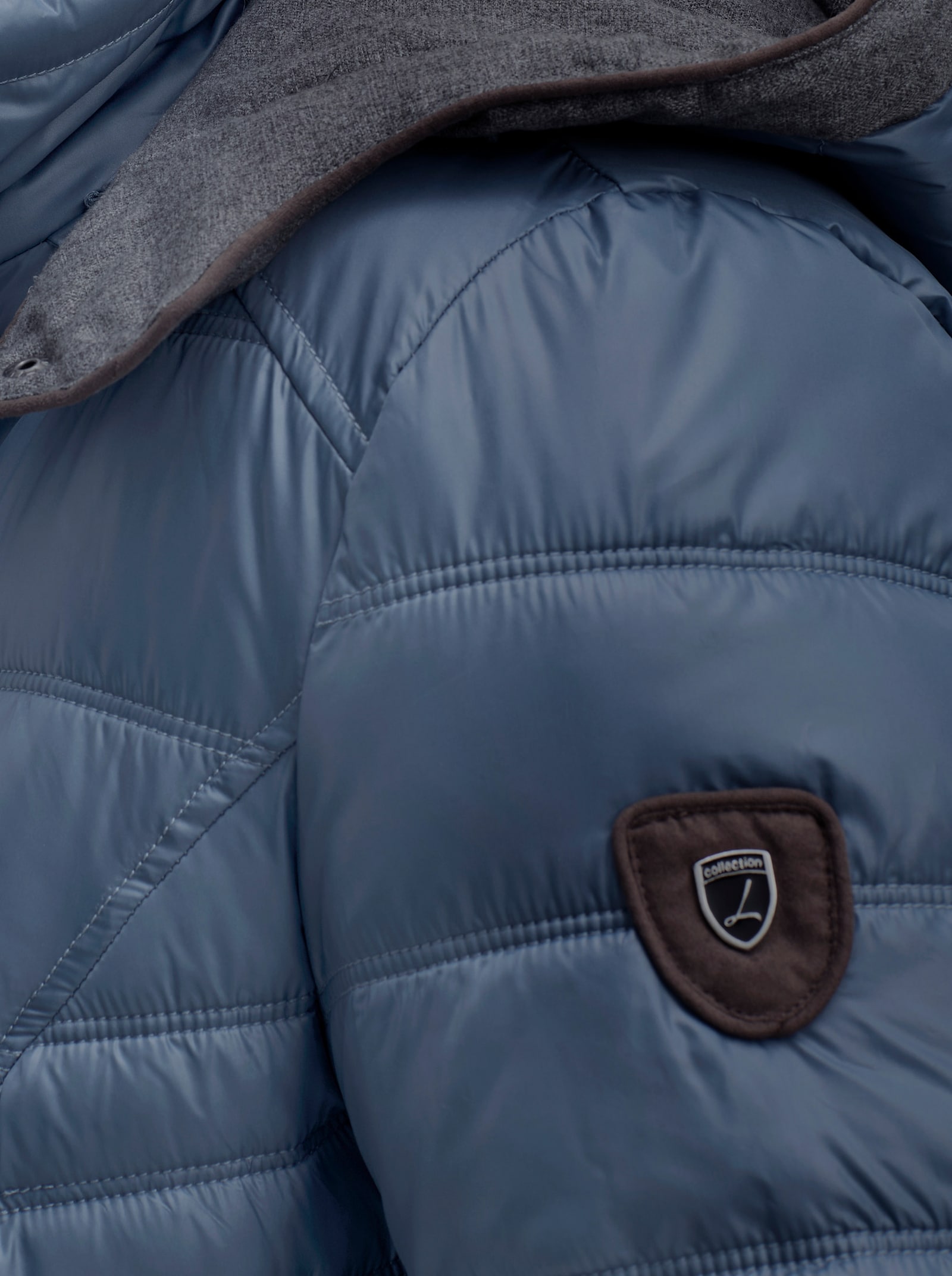 Steppjacke mit abnehmbarer Kapuze - jeansblau