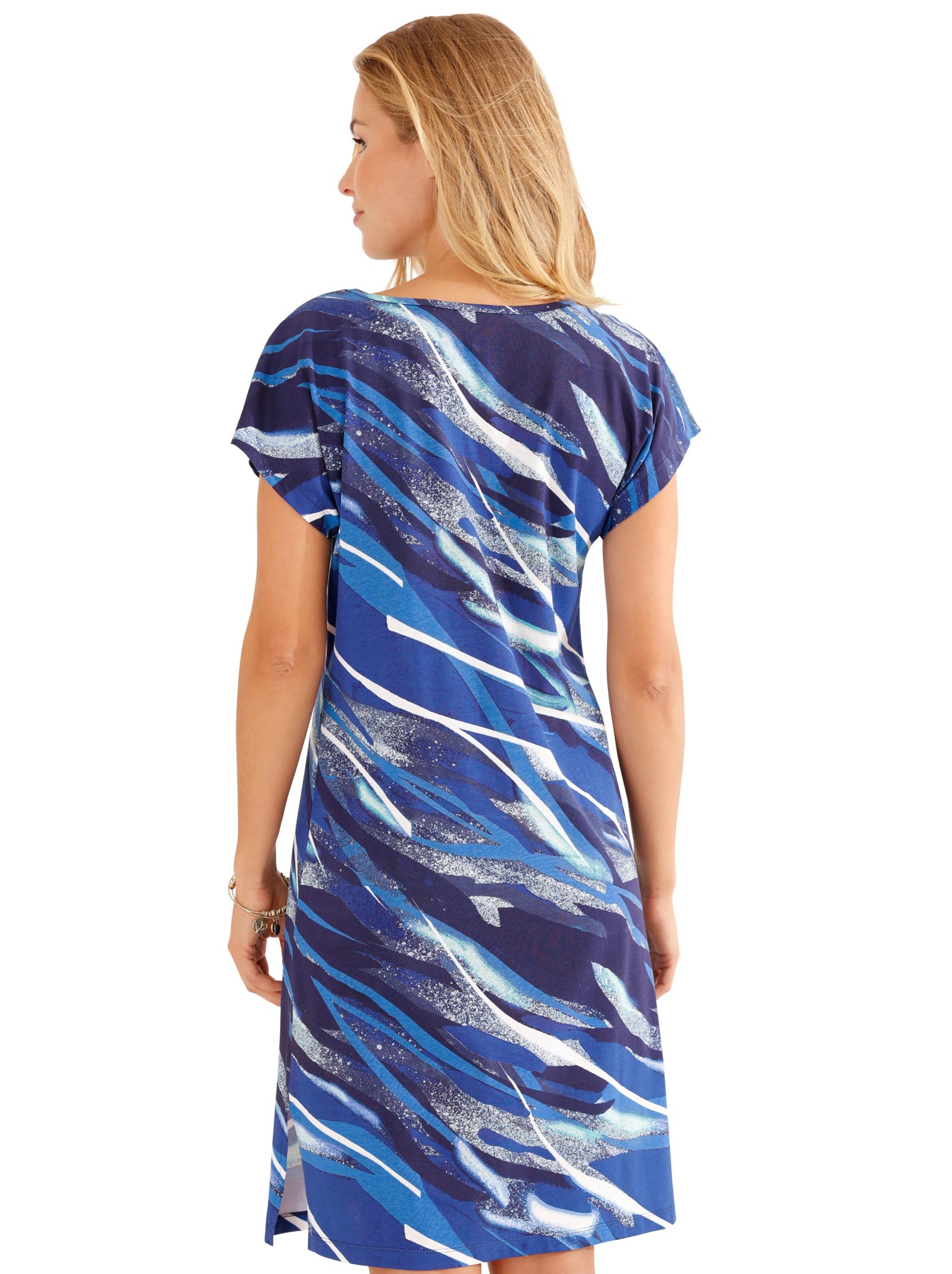 Sommerkleid - marine-türkis-bedruckt