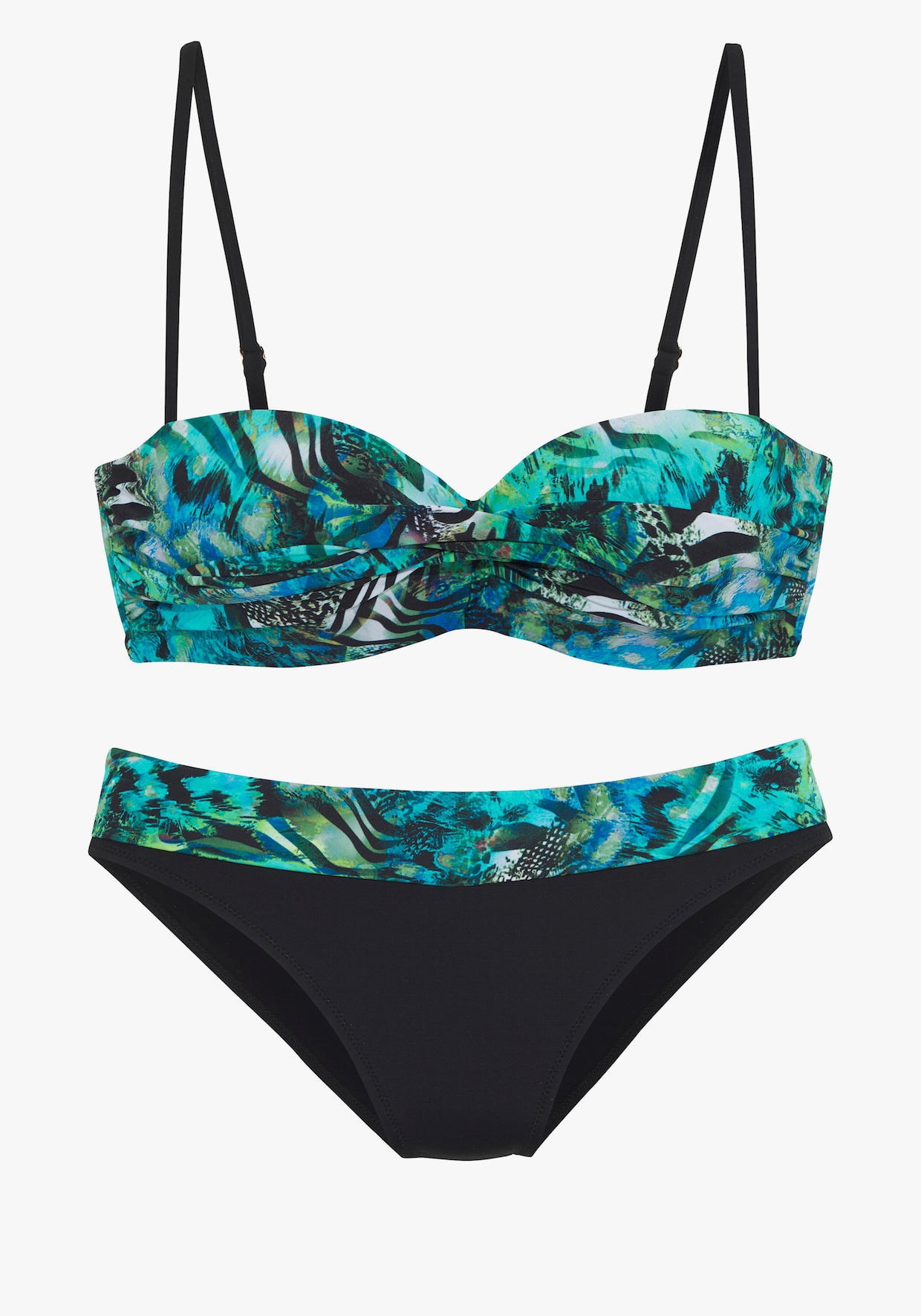 Vivance Bandeaubikini met beugel - turquoise bedrukt