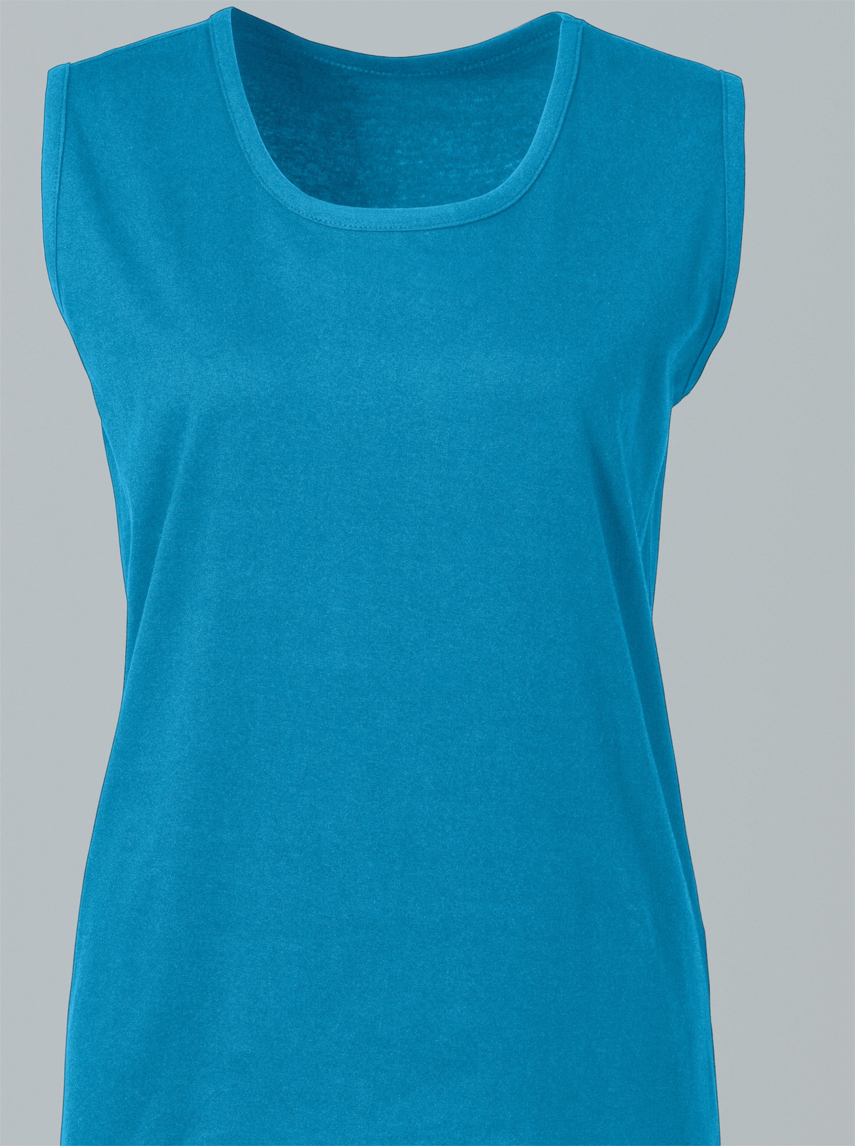 Top met bandjes - turquoise