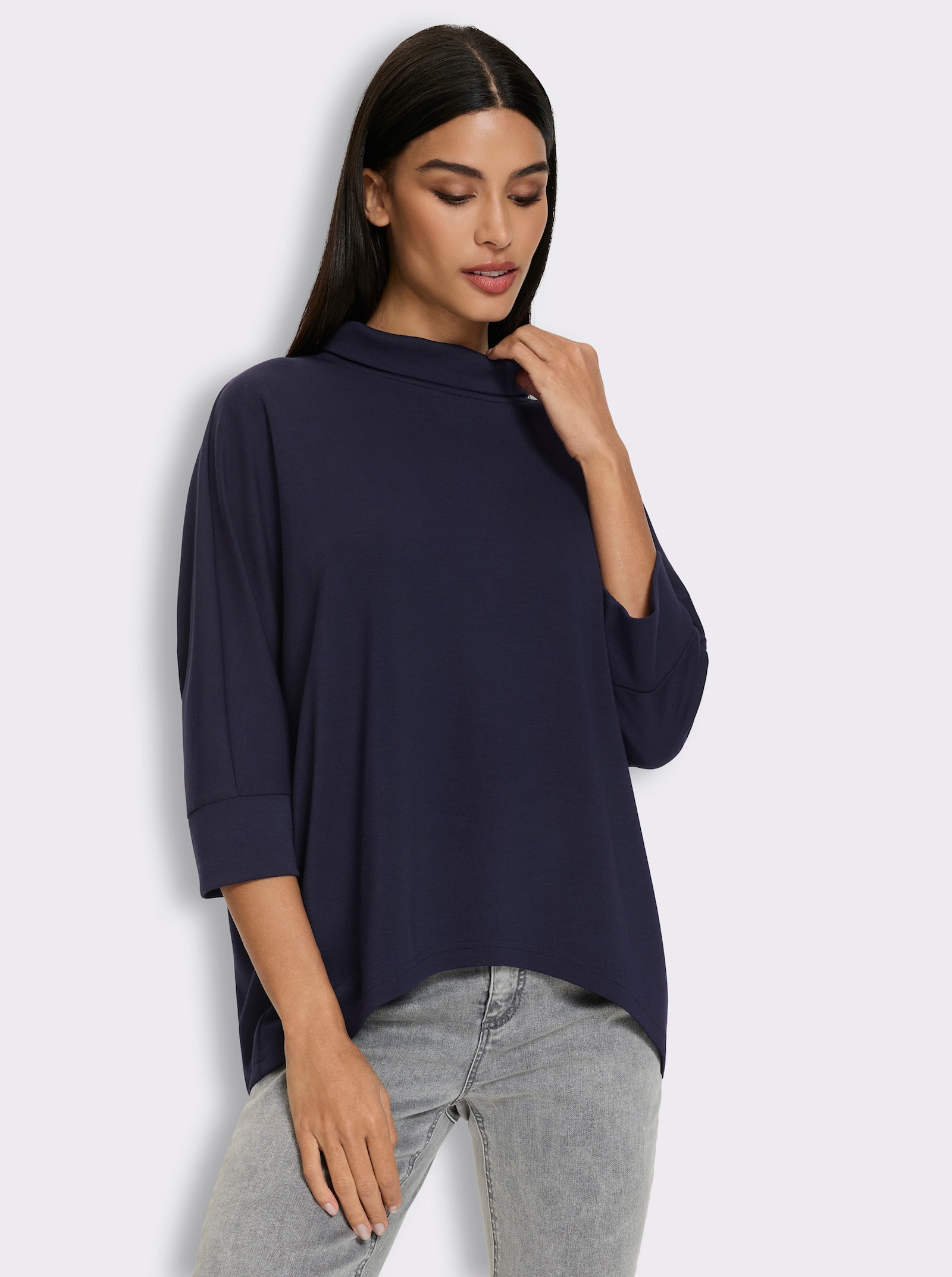 heine Sweatshirt mit Fledremausärmeln - marine