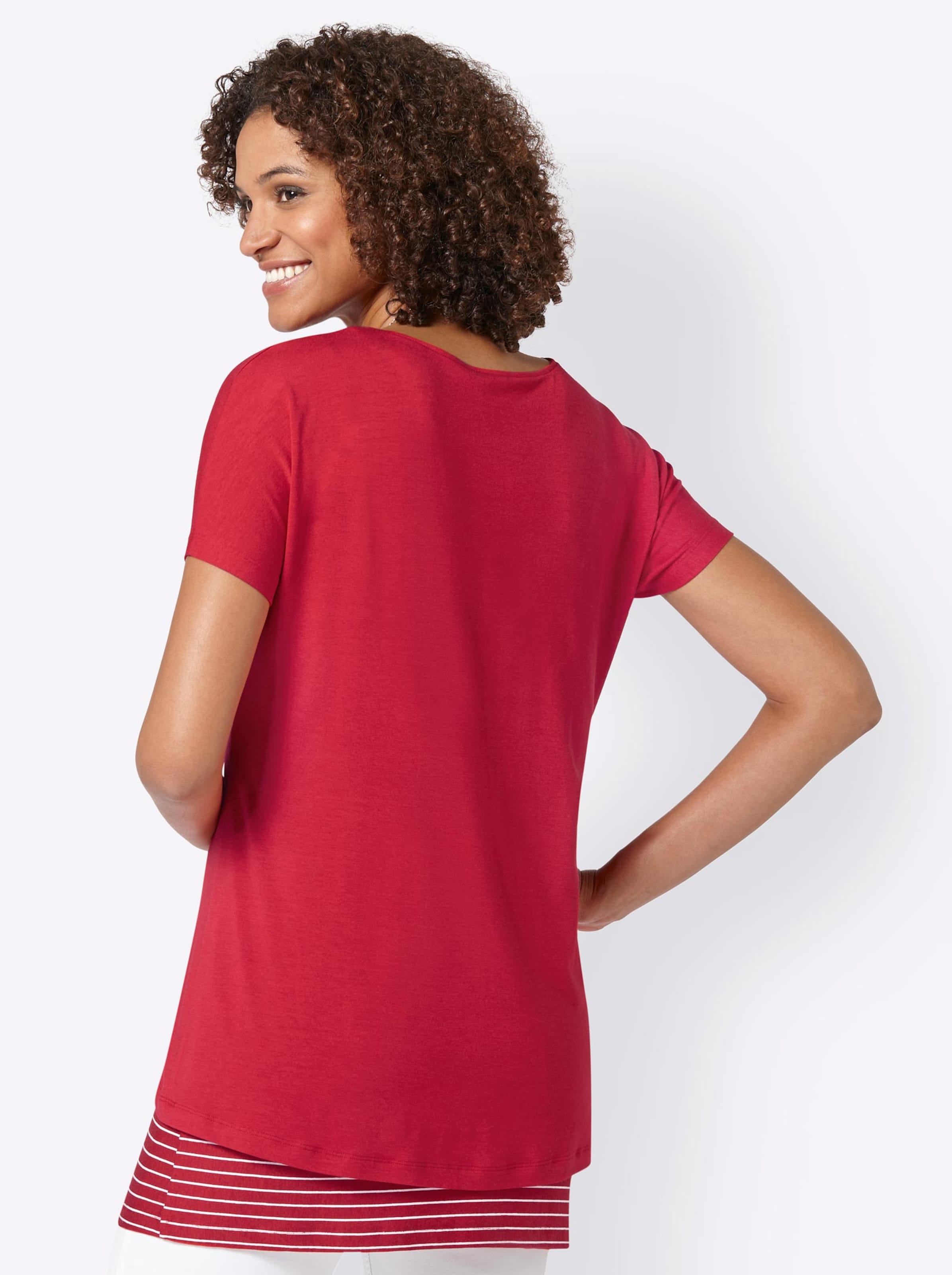 Damenmode Shirts 2-in-1-Shirt in rot 