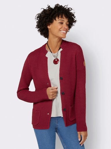 Veste en tricot - cerise