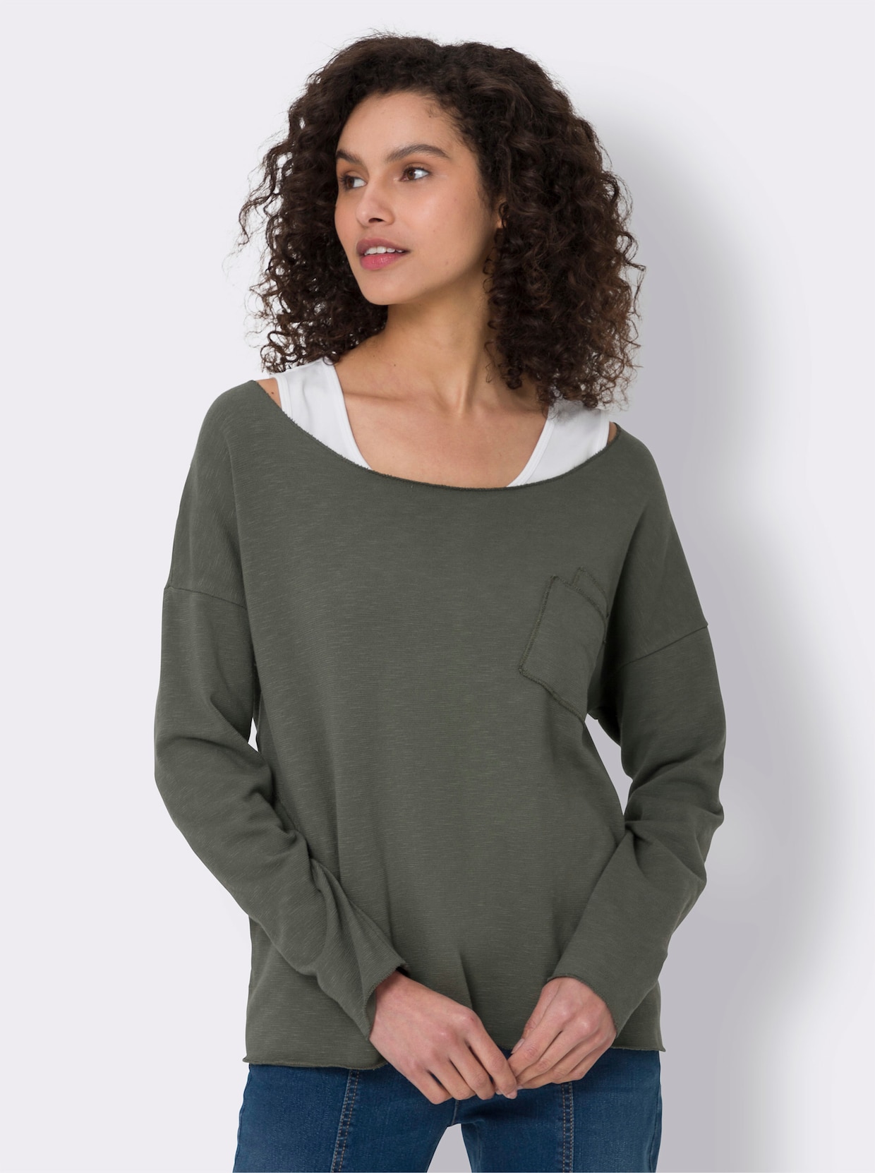 heine 2-in-1-Shirt - khaki-ecru