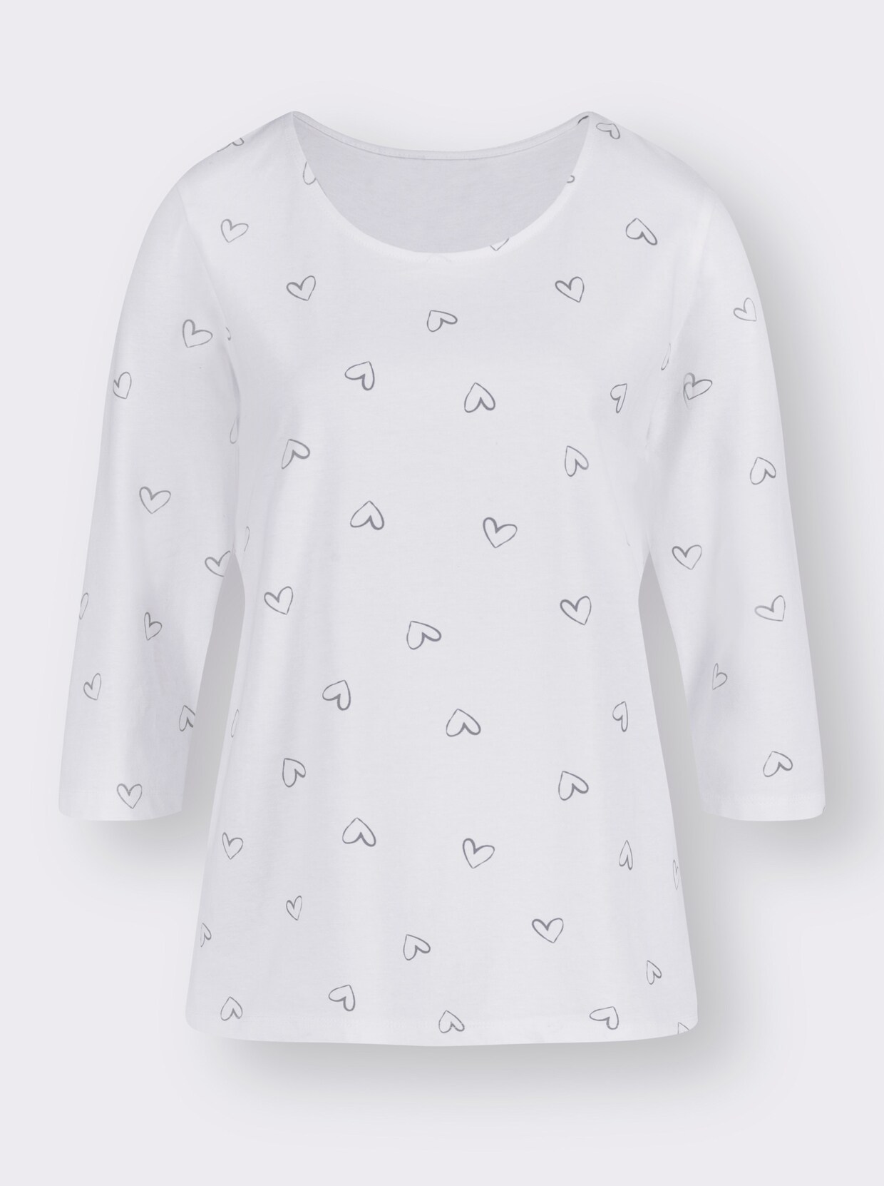 Shirt met 3/4-mouw - wit geprint