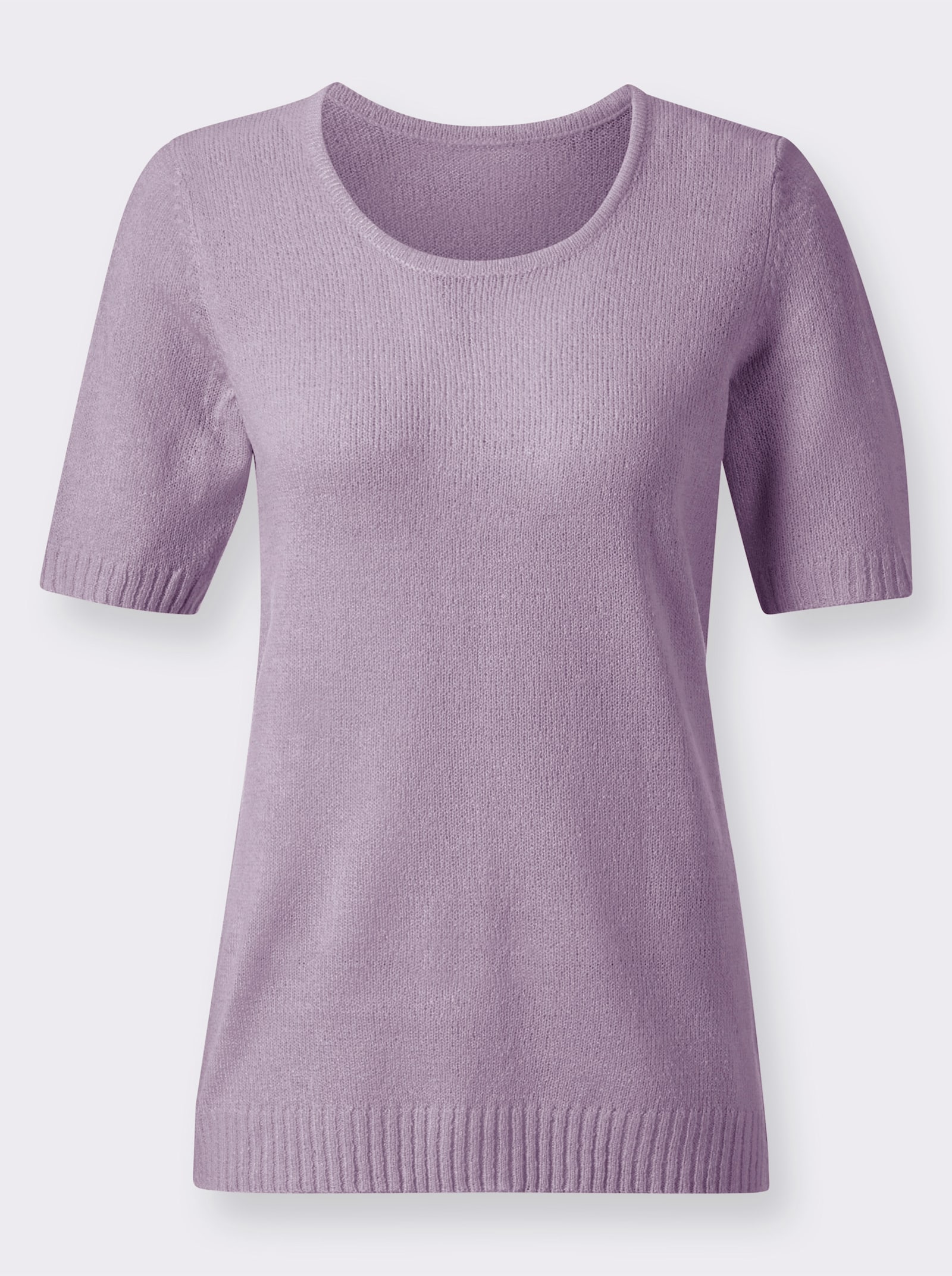 Pulóver s okrúhlym výstrihom z jemného buklé - orgovánová