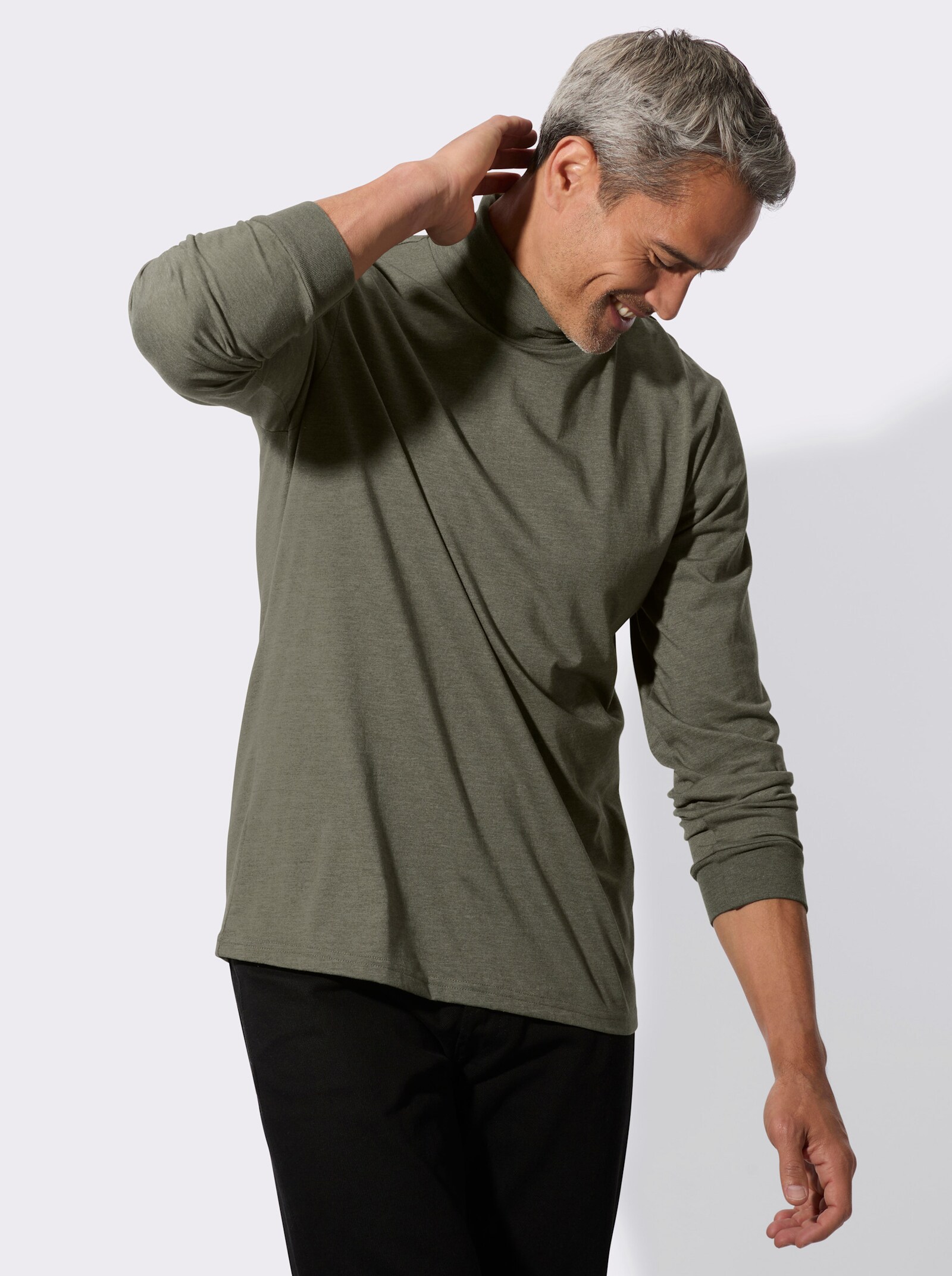 Colshirt - kaki gemêleerd