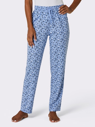 wäschepur Schlafanzug-Hose - himmelblau-marine-bedruckt